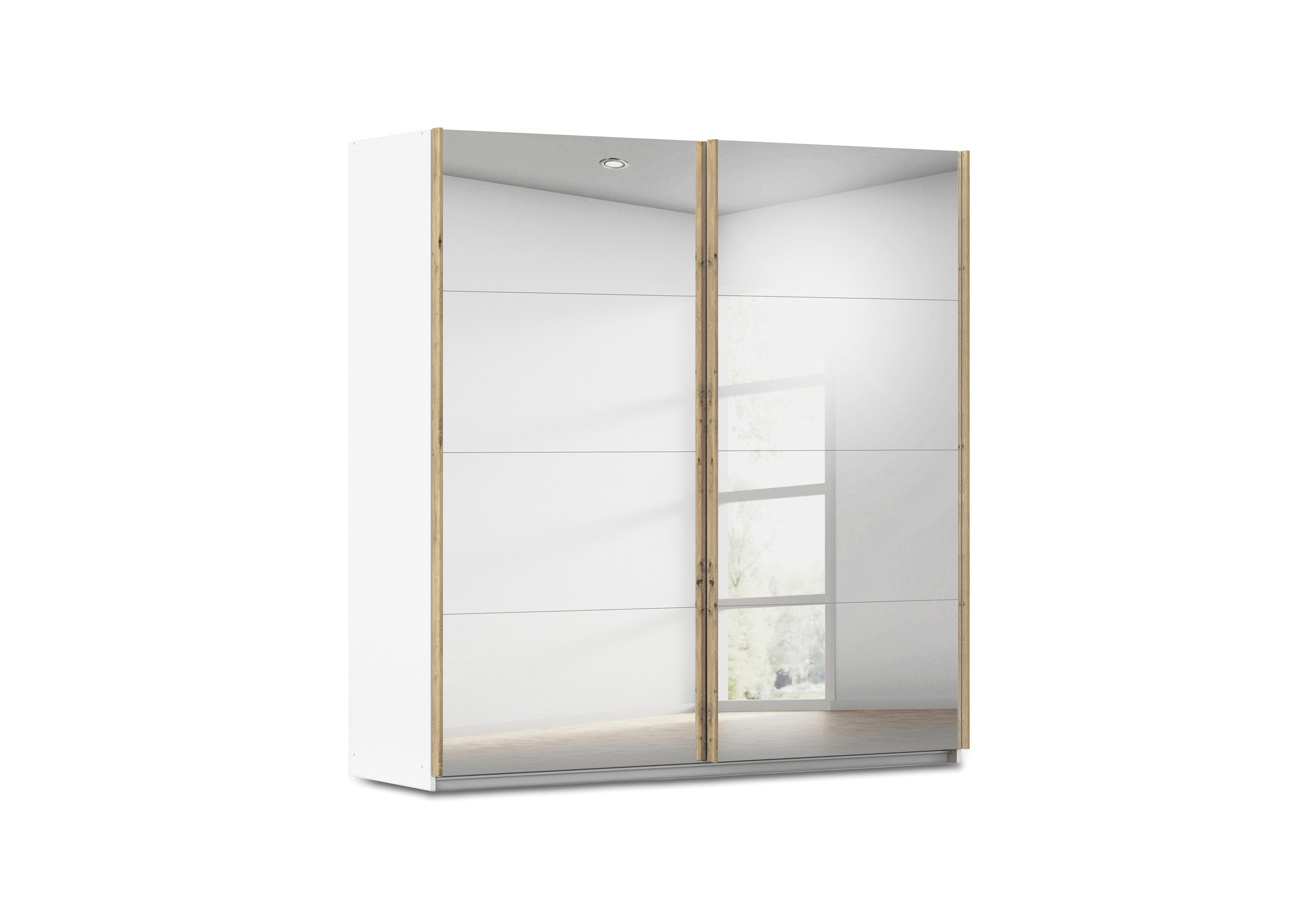 Flavia 226cm 2 Door Decor Mirror Sliding Wardrobe in Al772 Alphine White on Furniture Village