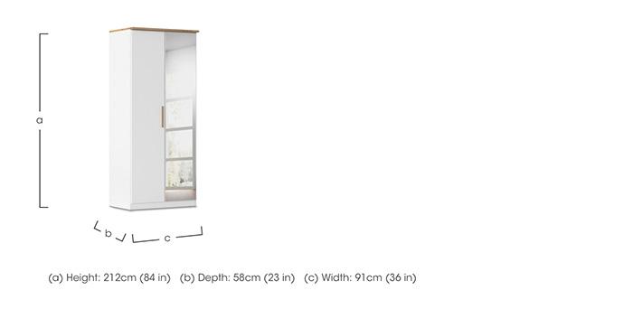 Flavia 91cm 2 Door Decor Hinged Wardrobe with Mirror Door in  on Furniture Village