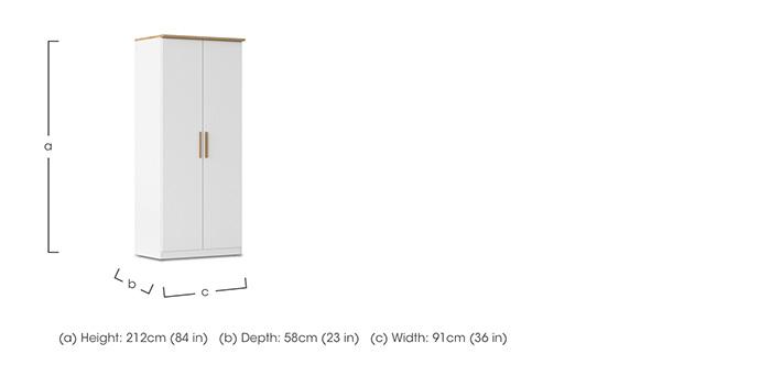 Flavia 91cm 2 Door Decor Hinged Wardrobe in  on Furniture Village
