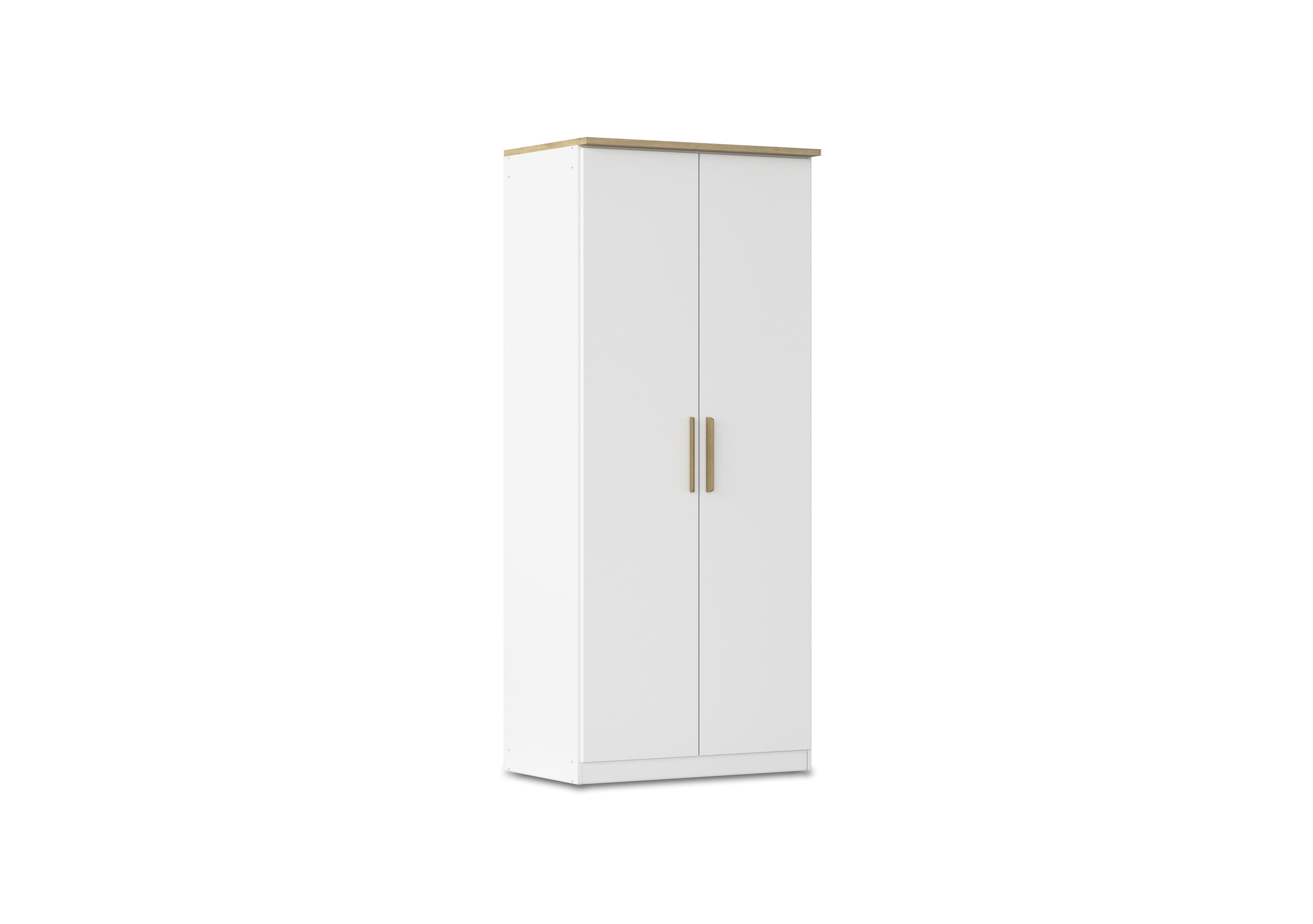 Flavia 91cm 2 Door Decor Hinged Wardrobe in Al772 Alp White Artisan Oak on Furniture Village
