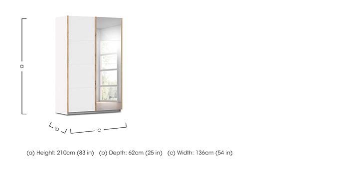 Flavia 136cm 2 Door Decor Sliding Wardrobe with Mirror Door in  on Furniture Village