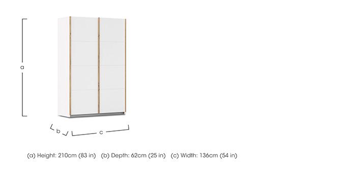 Flavia 136cm 2 Door Decor Sliding Wardrobe in  on Furniture Village