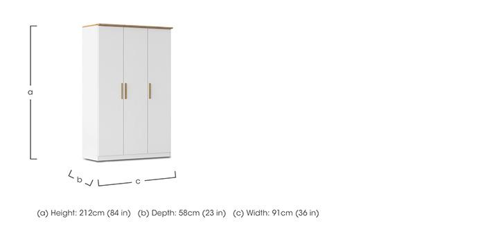 Flavia 136cm 3 Door Decor Hinged Wardrobe in  on Furniture Village