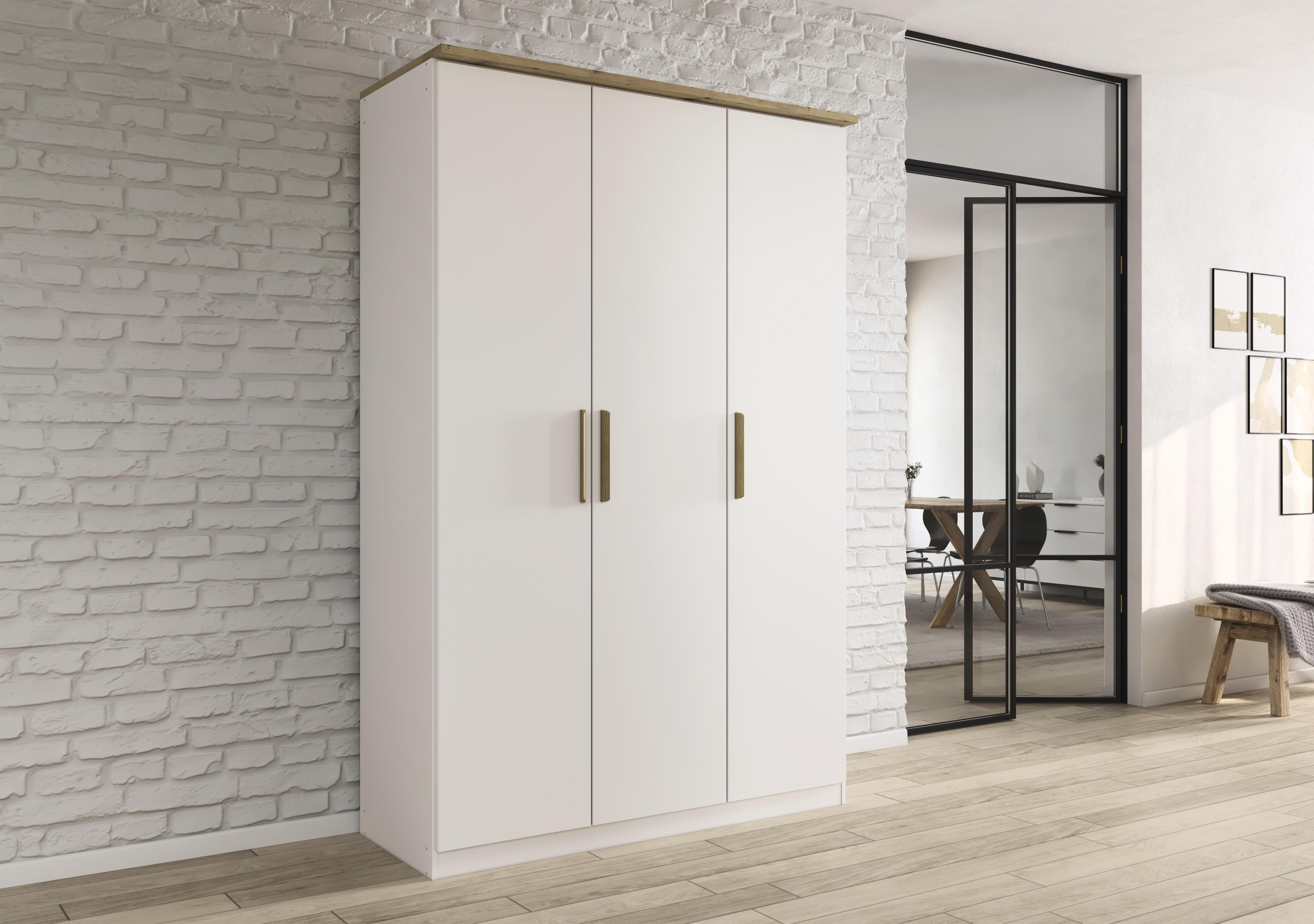 Flavia 136cm 3 Door Decor Hinged Wardrobe in  on Furniture Village