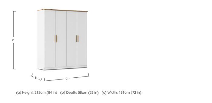 Flavia 181cm 4 Door Decor Hinged Wardrobe in  on Furniture Village