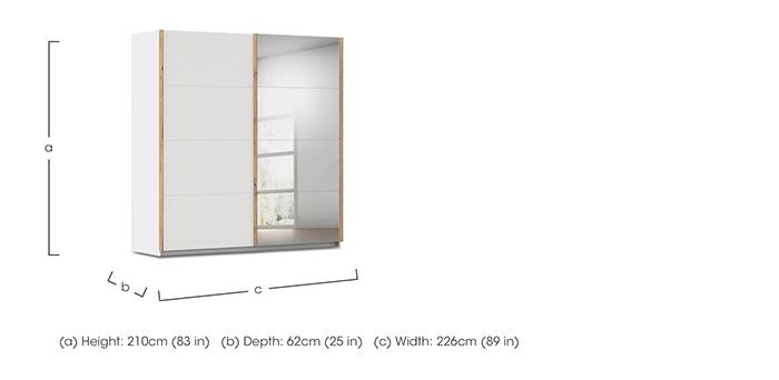 Flavia 226cm 2 Door Decor Sliding Wardrobe with Mirror Door in  on Furniture Village