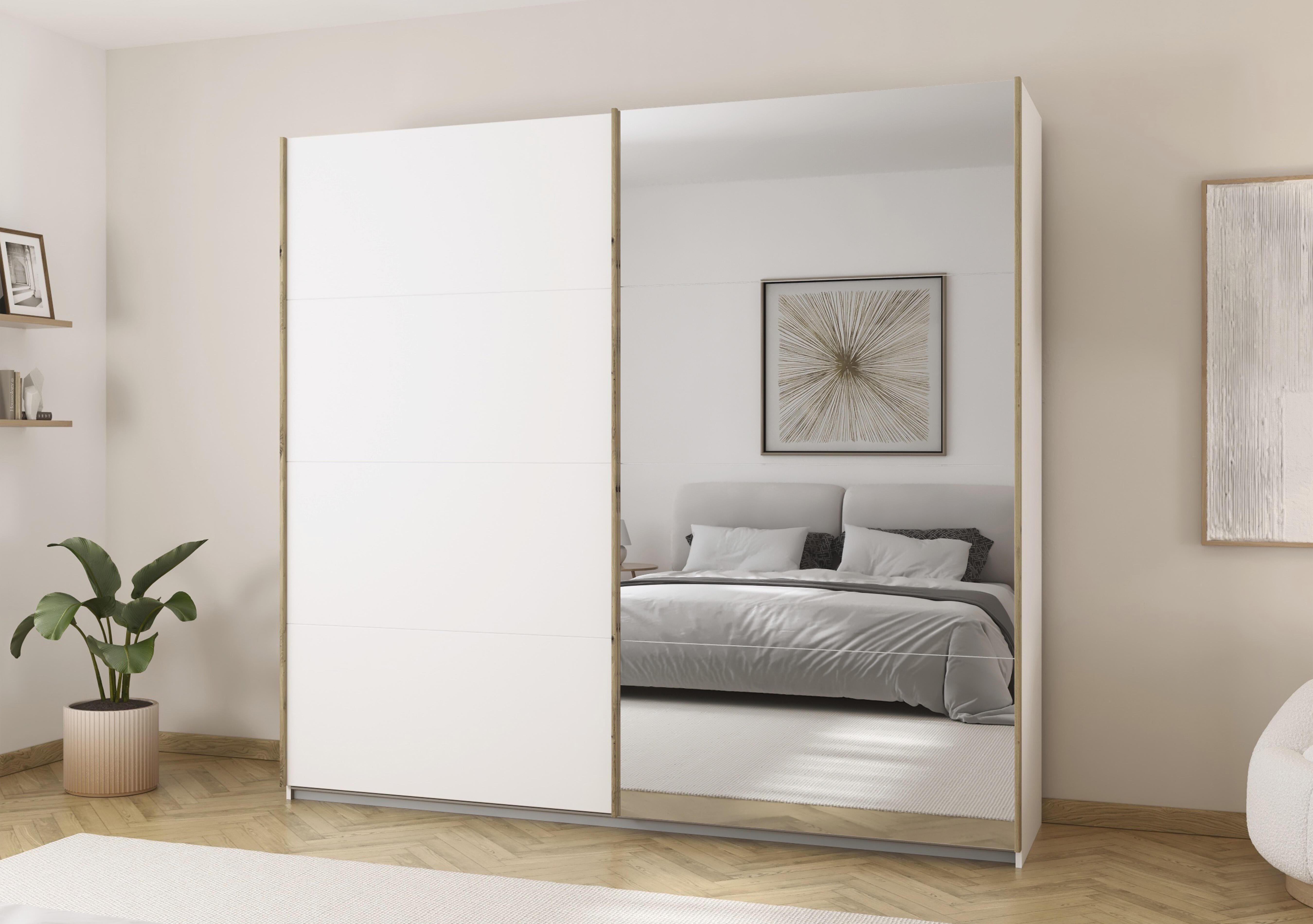 Flavia 226cm 2 Door Decor Sliding Wardrobe with Mirror Door in  on Furniture Village