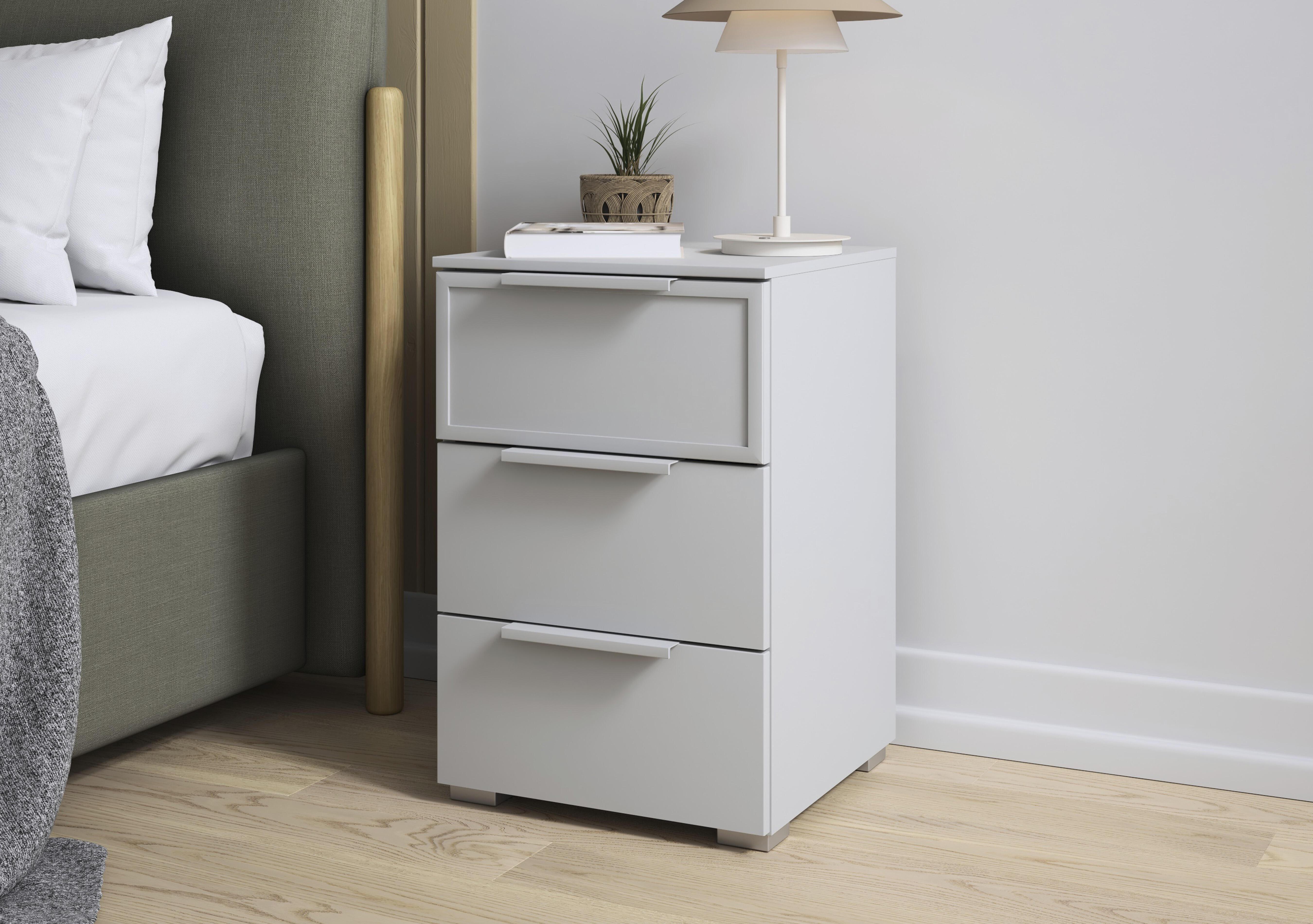 Cadre 3 Drawer Bedside Cabinet in  on Furniture Village