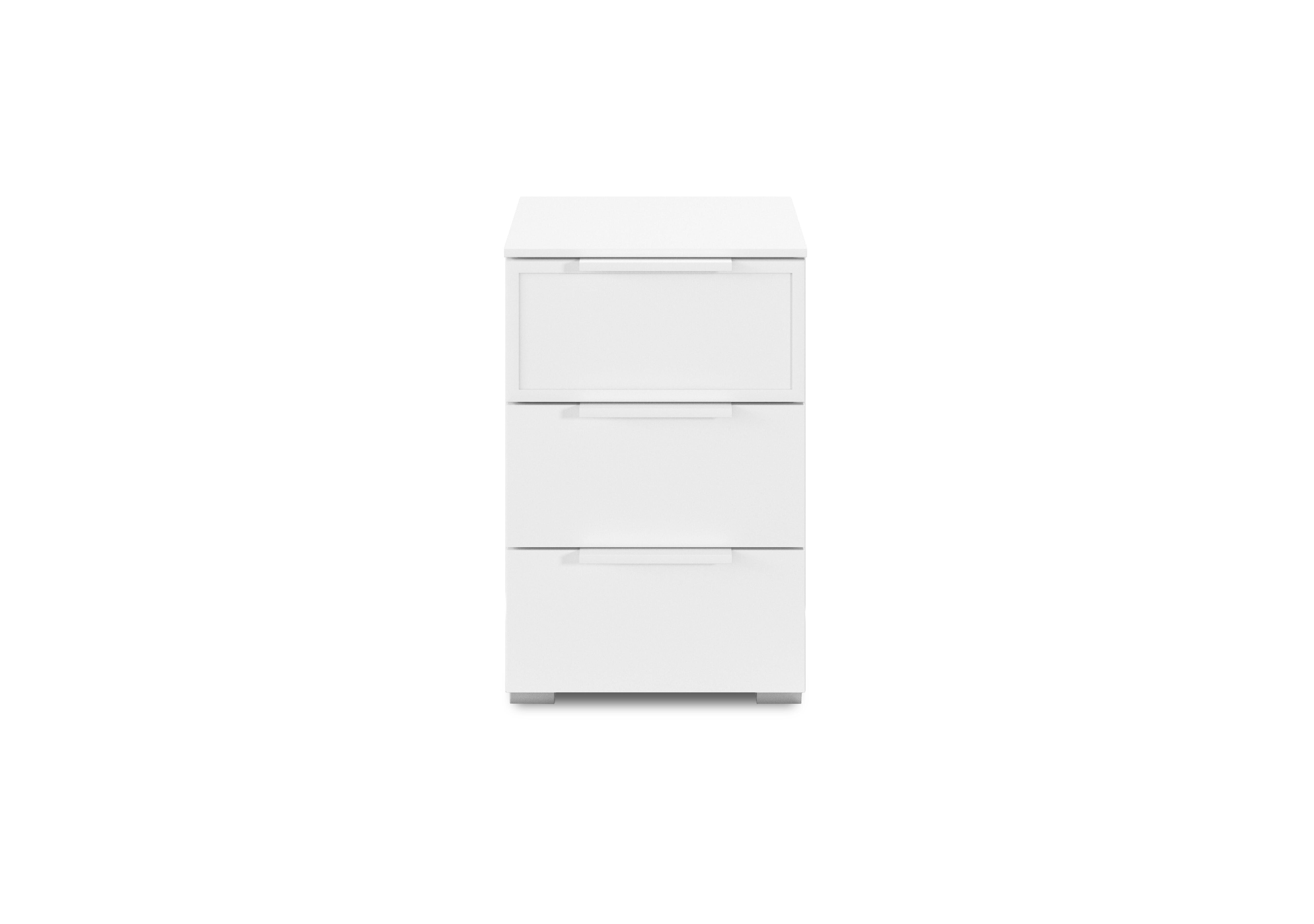 Cadre 3 Drawer Bedside Cabinet in Al757 Alpine White on Furniture Village