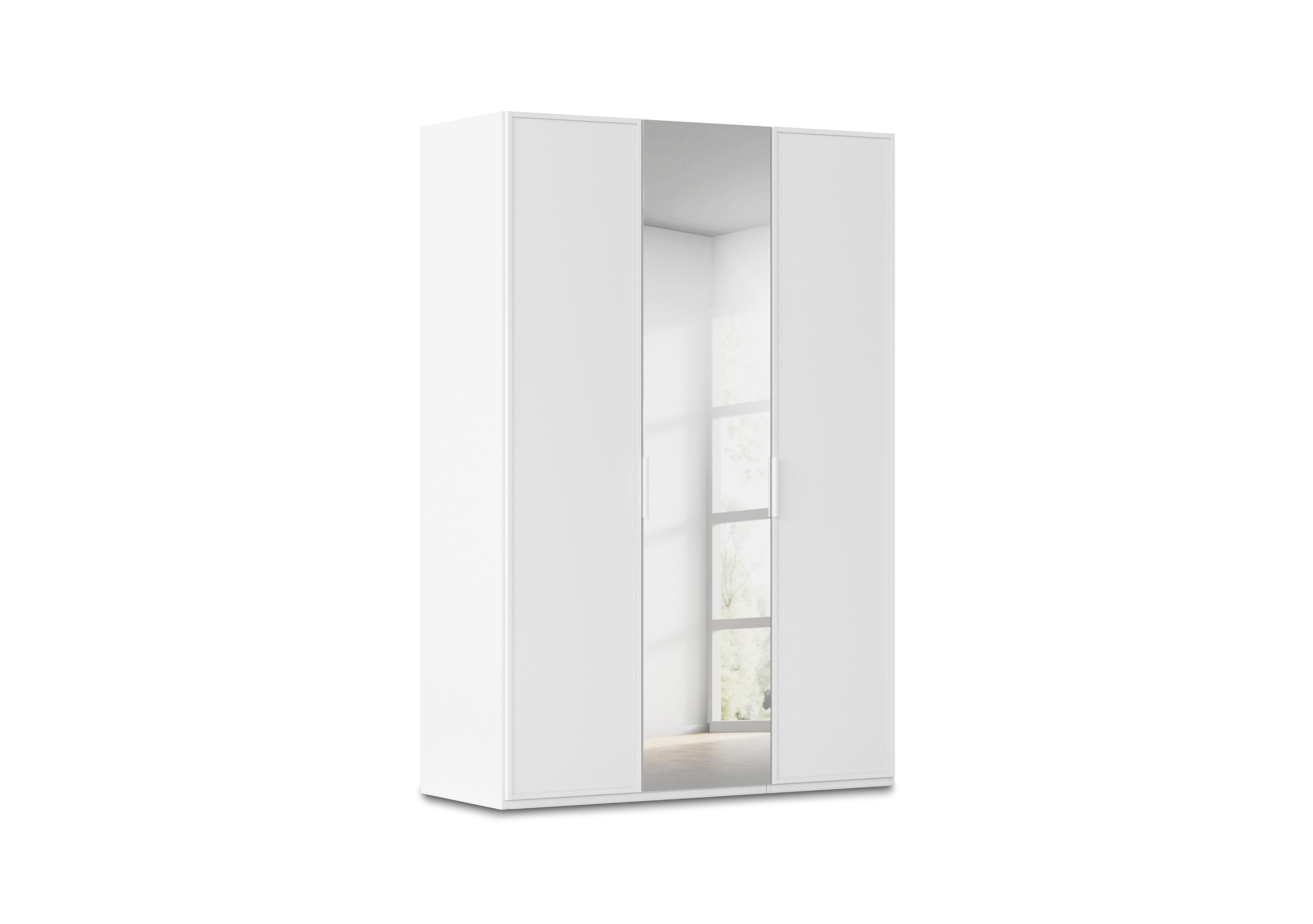 Cadre 151cm 3 Door Hinged Wardrobe with 1 Mirror Door in Al757 Alpine White on Furniture Village