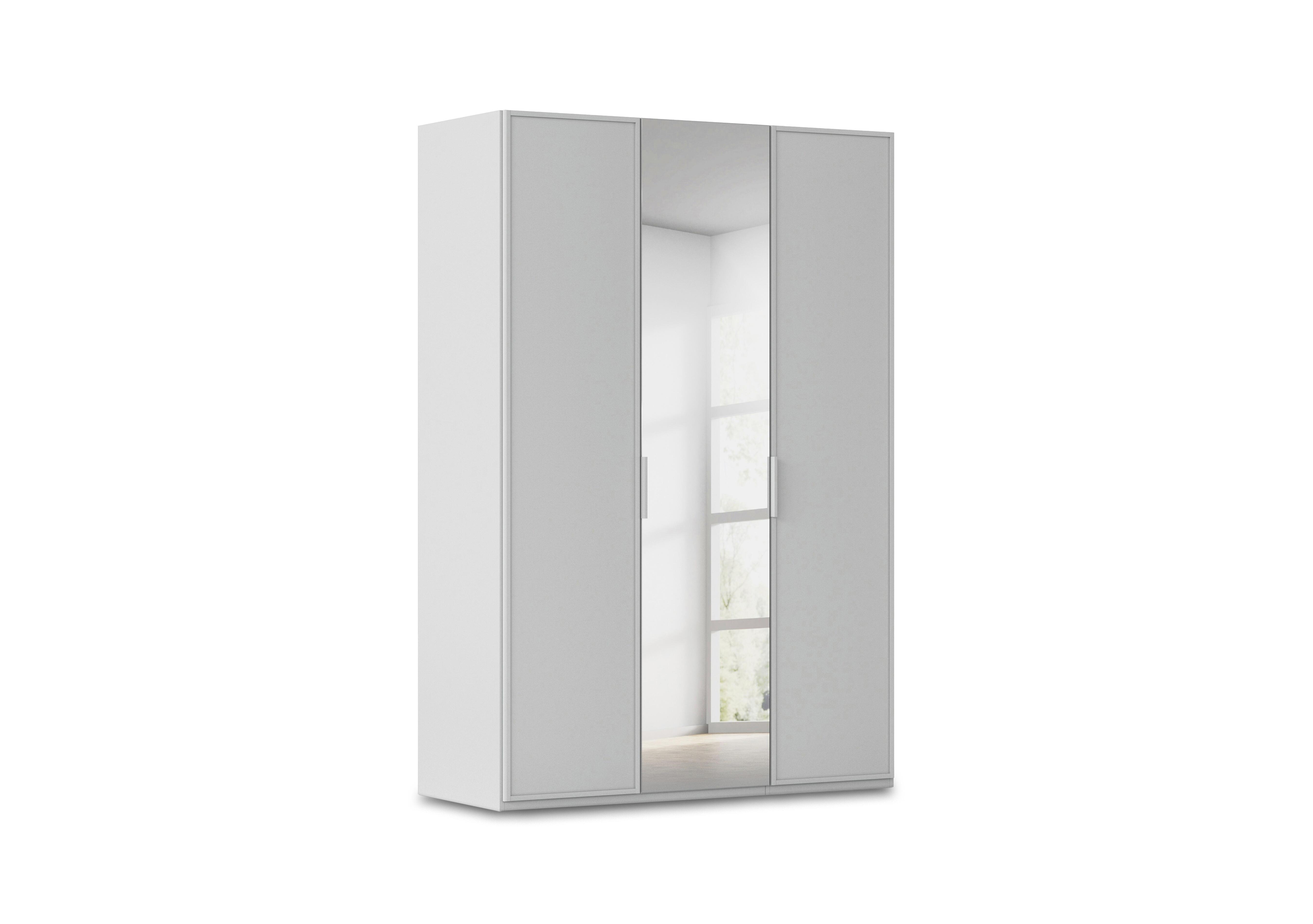 Cadre 151cm 3 Door Hinged Wardrobe with 1 Mirror Door in Al758  Silk Grey on Furniture Village