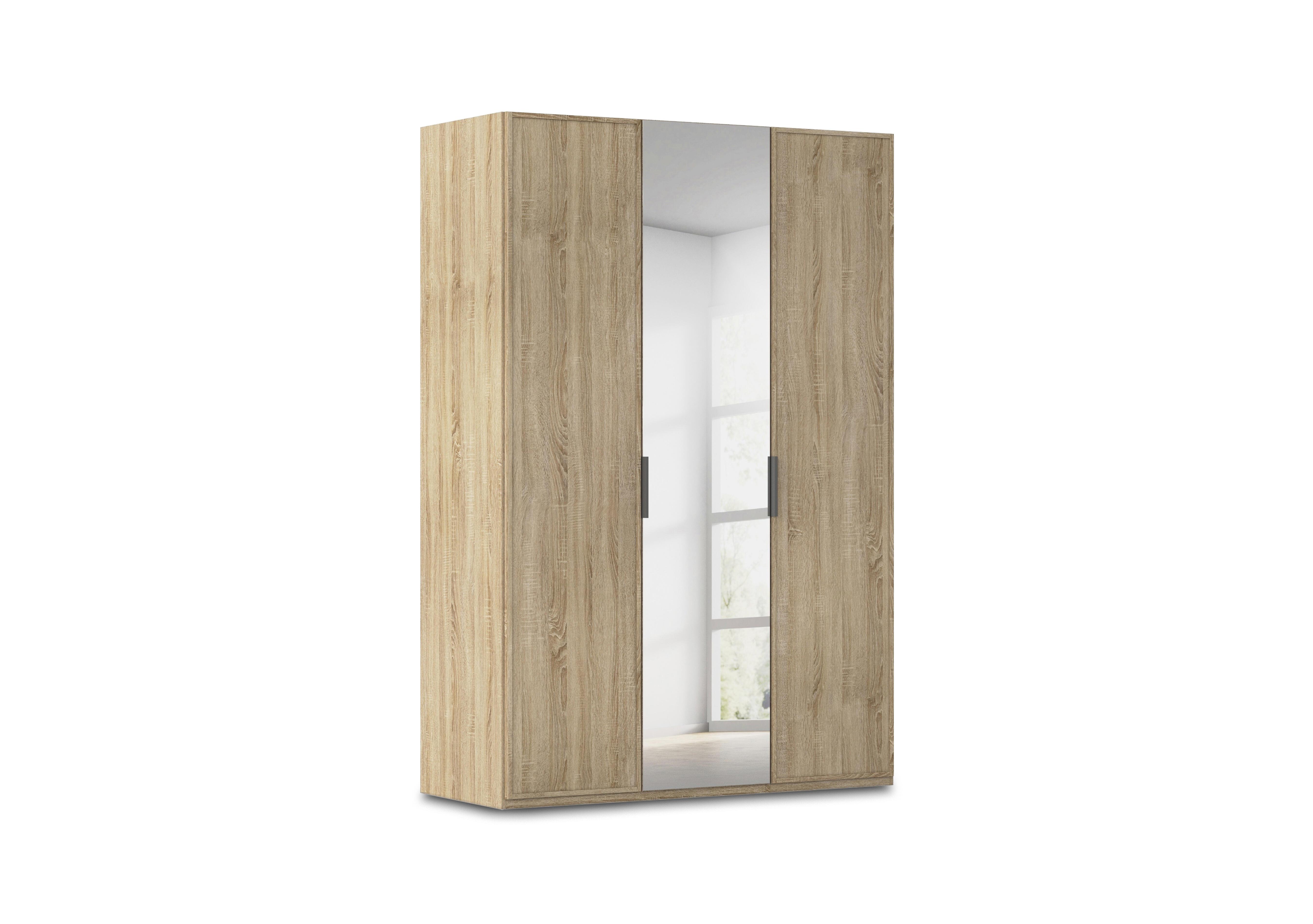 Cadre 151cm 3 Door Hinged Wardrobe with 1 Mirror Door in Al759 Sonoma Oak on Furniture Village