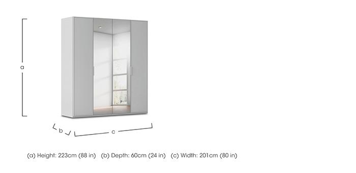 Cadre 201cm 4 Door Hinged Wardrobe with 2 Mirror Doors in  on Furniture Village