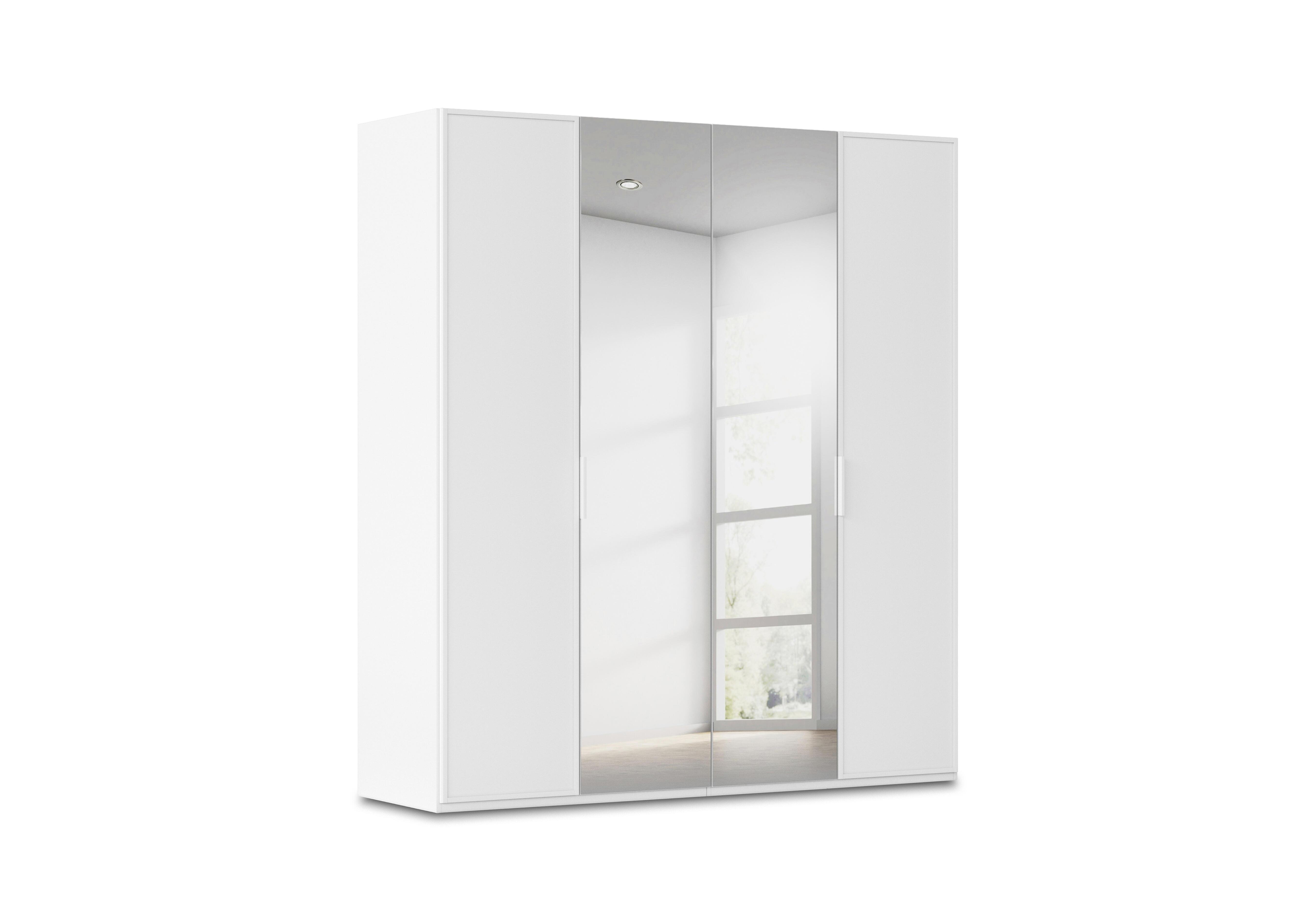 Cadre 201cm 4 Door Hinged Wardrobe with 2 Mirror Doors in Al757 Alpine White on Furniture Village