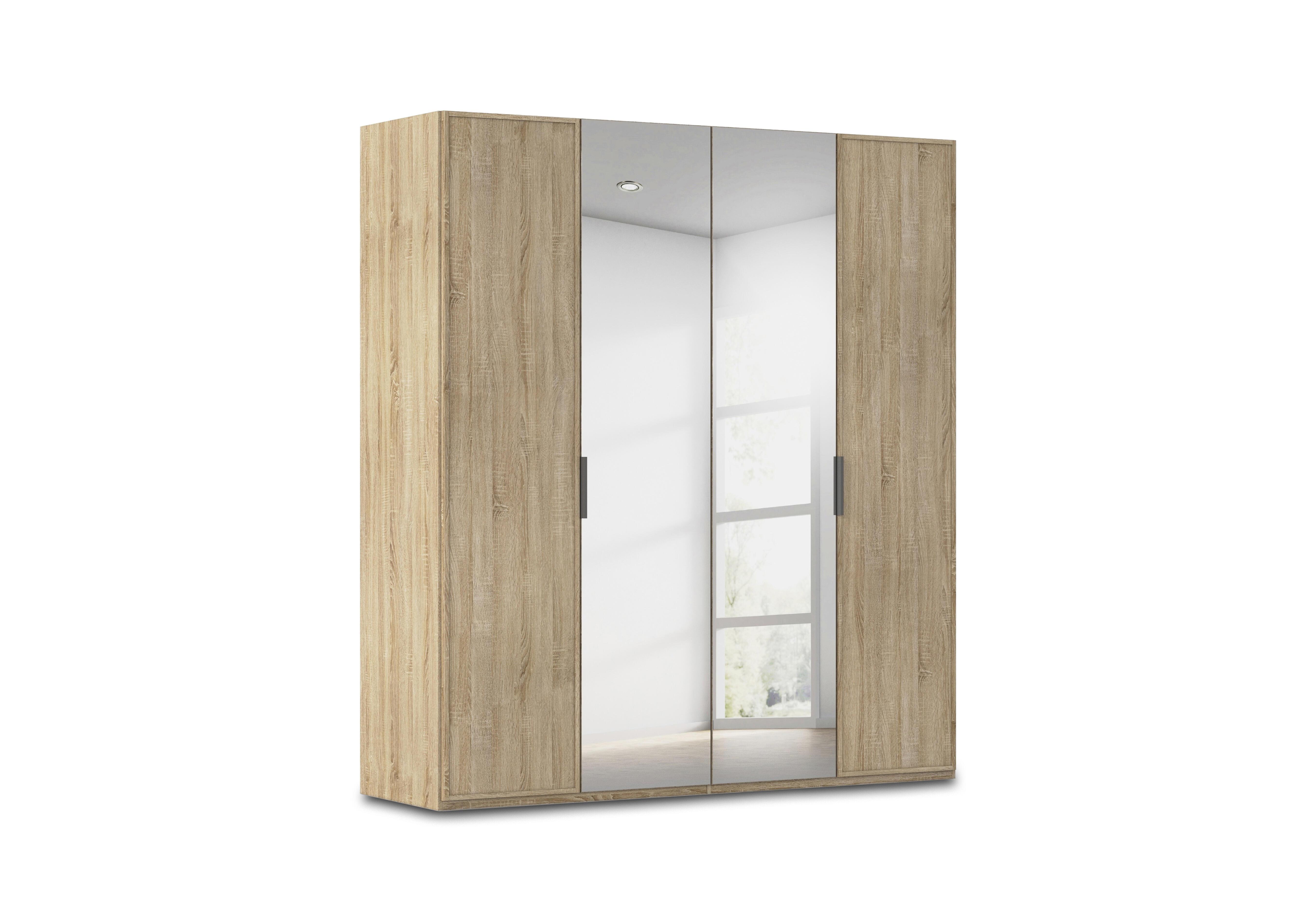 Cadre 201cm 4 Door Hinged Wardrobe with 2 Mirror Doors in Al759 Sonoma Oak on Furniture Village
