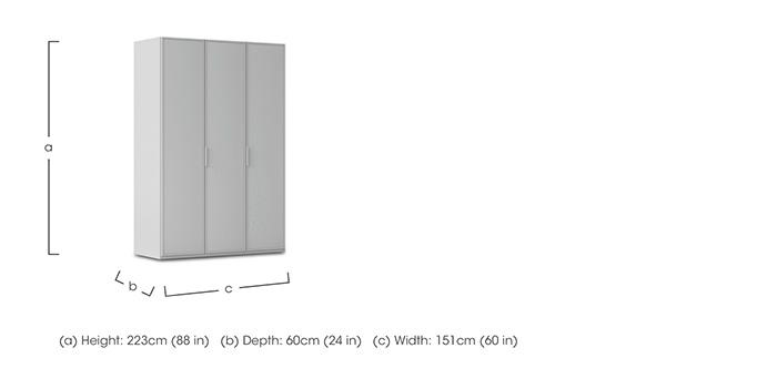 Cadre 151cm 3 Door Hinged Wardrobe in  on Furniture Village