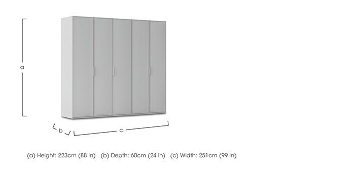 Cadre 251cm 5 Door Hinged Wardrobe in  on Furniture Village