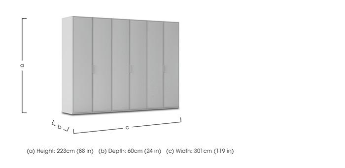 Cadre 301cm 6 Door Hinged Wardrobe in  on Furniture Village