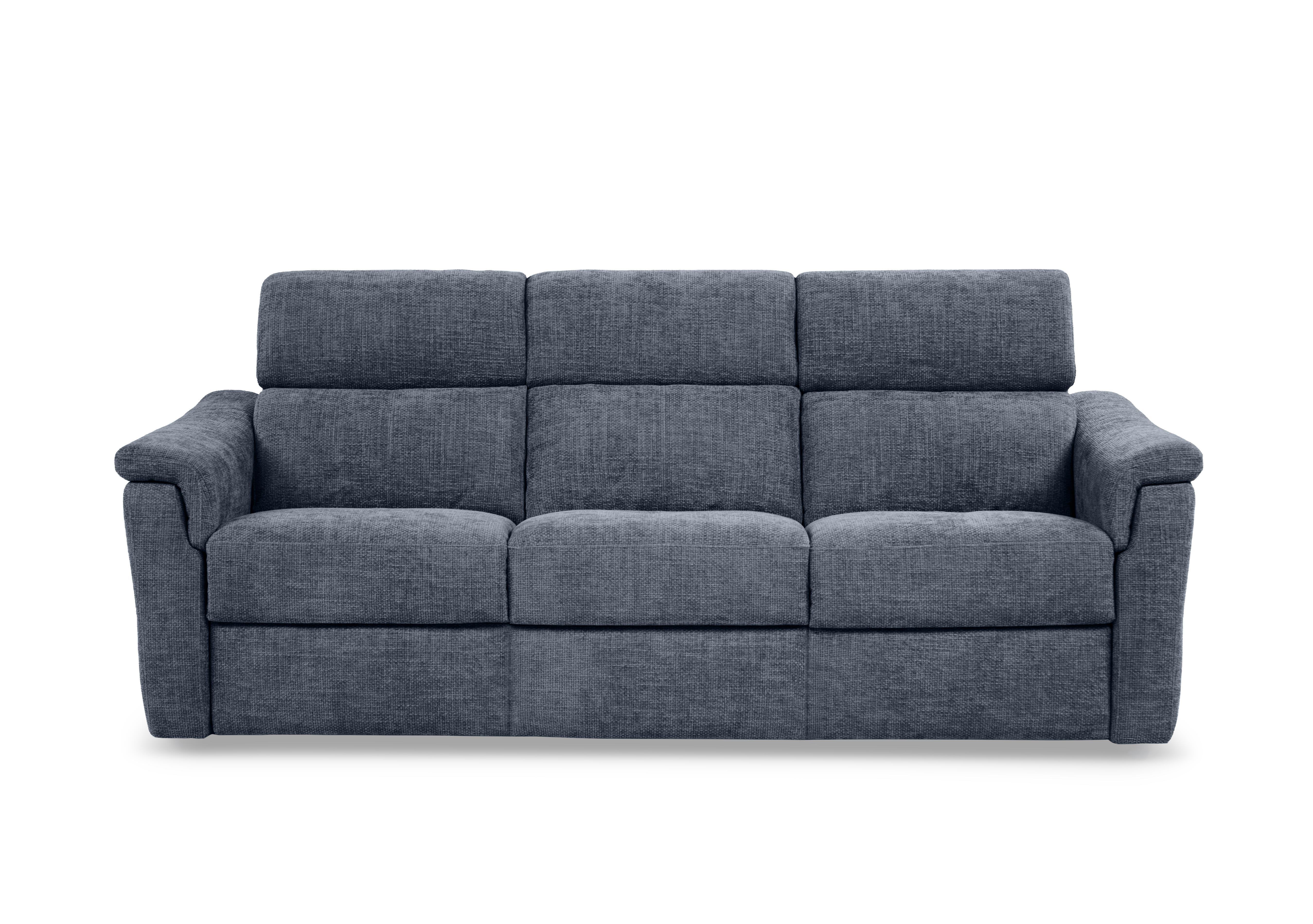 Bella 3 Seater 3 Cushion Fabric Sofa in Zoia Yale Blue 8014 on Furniture Village