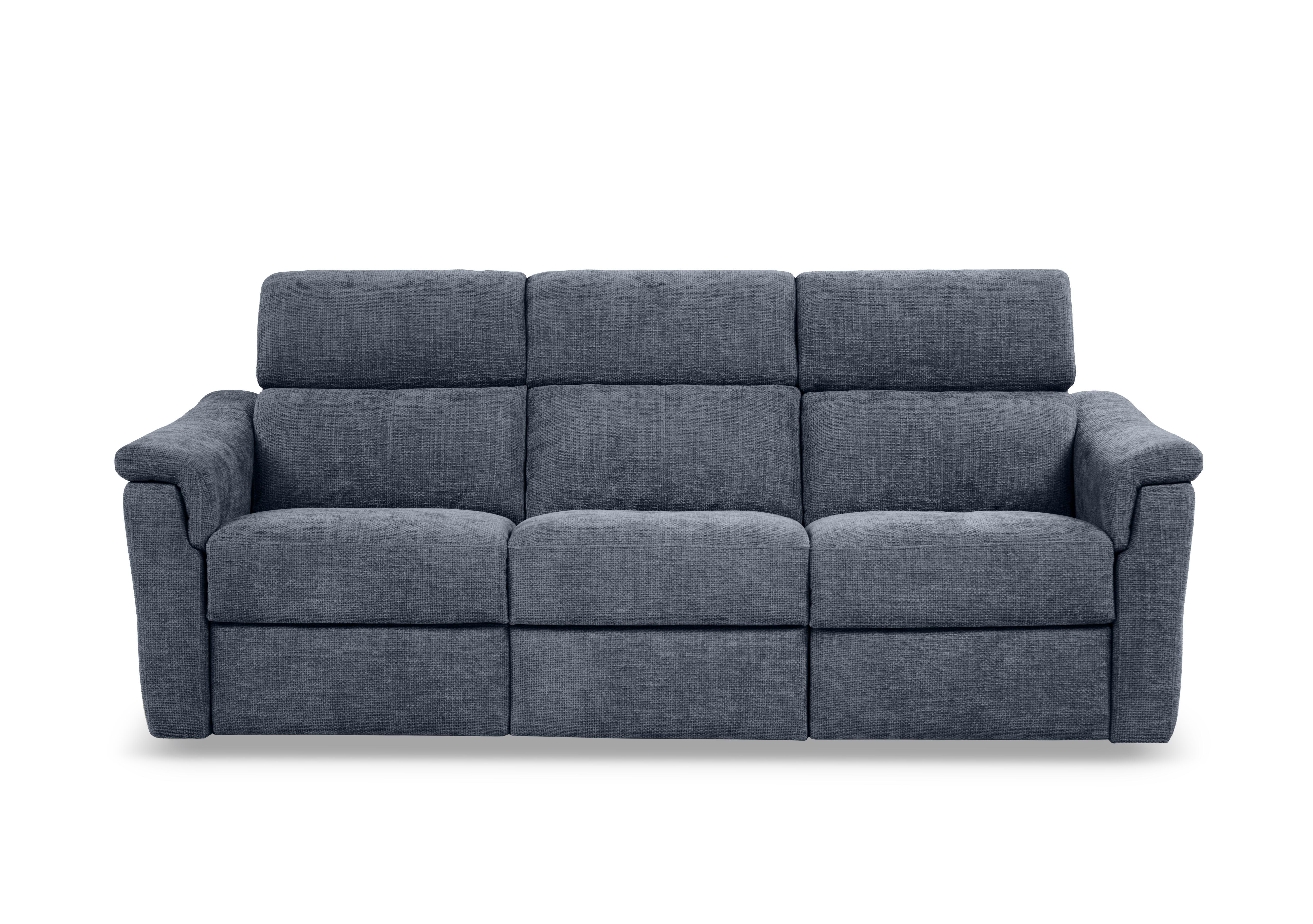 Bella 3 Seater 3 Cushion Fabric Sofa in Zoia Yale Blue 8014 on Furniture Village