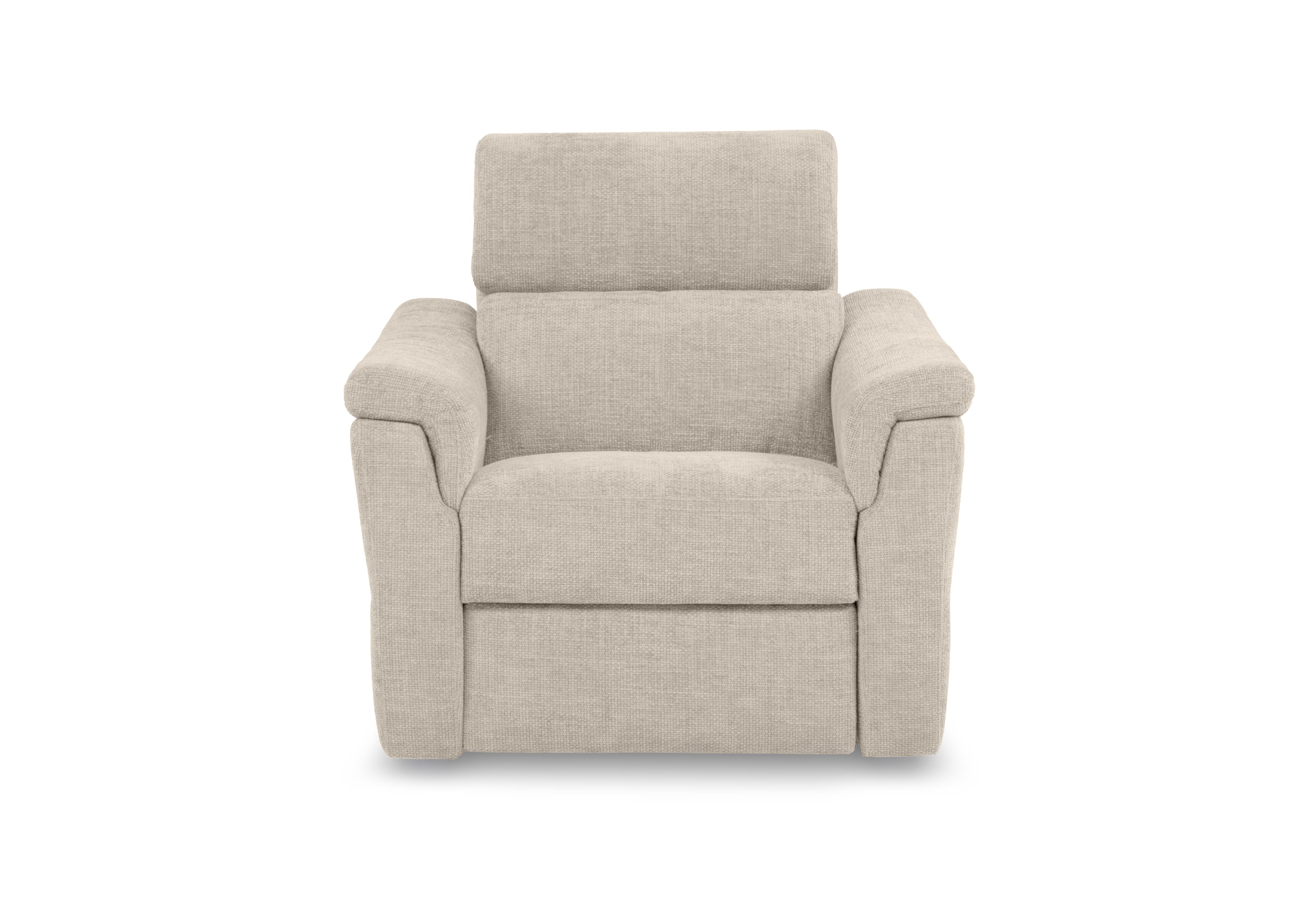 Bella Fabric Power Recliner Armchair with Power Headrest and Power Lumbar in Baobab Beige 504 on Furniture Village