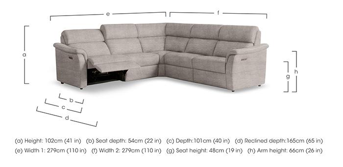 Bella Large Fabric Power Recliner Corner Sofa with Power Headrests and Power Lumbar in  on Furniture Village