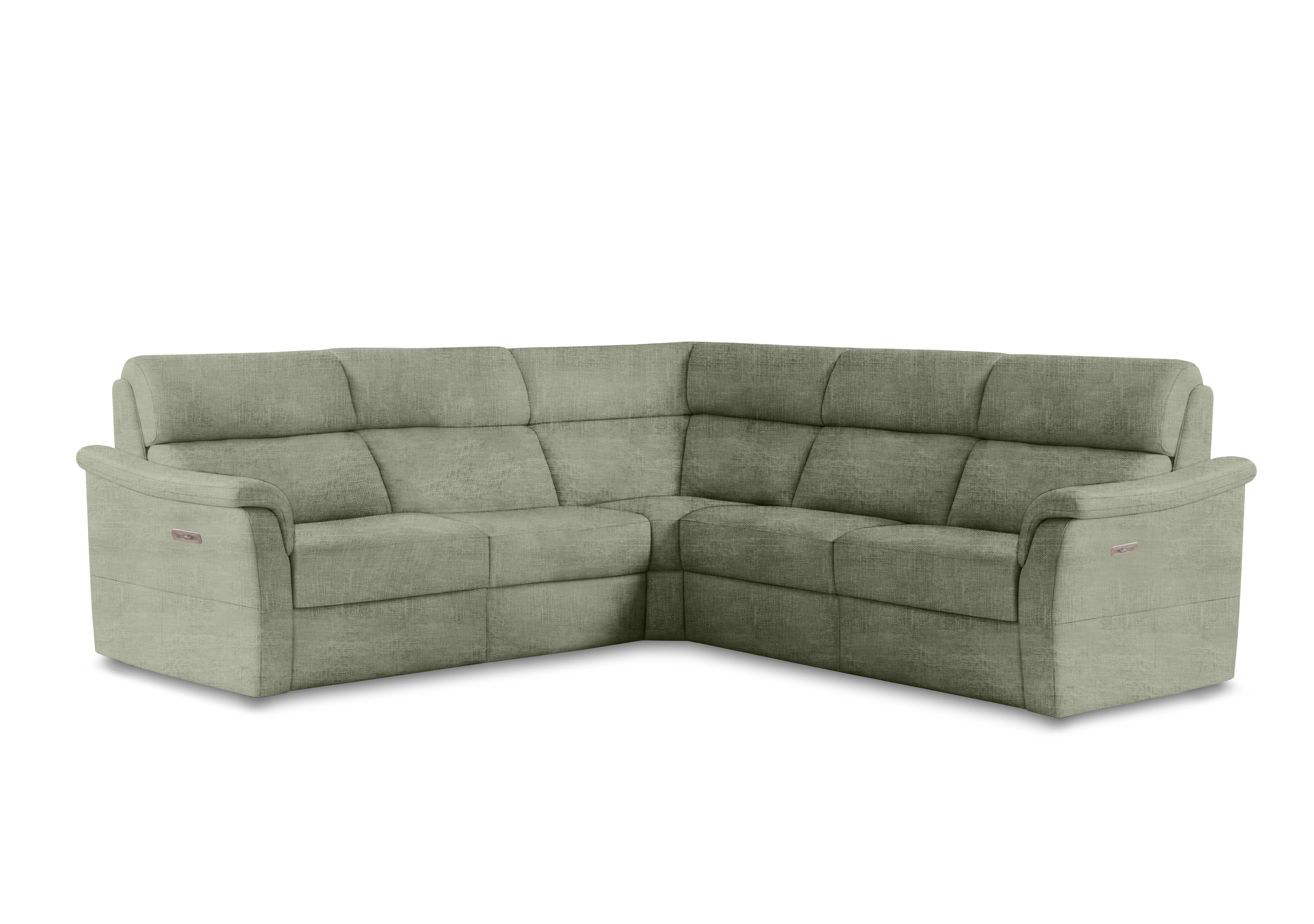 Bella Large Fabric Power Recliner Corner Sofa with Power Headrests and Power Lumbar in Zoia Muschio 9001 on Furniture Village