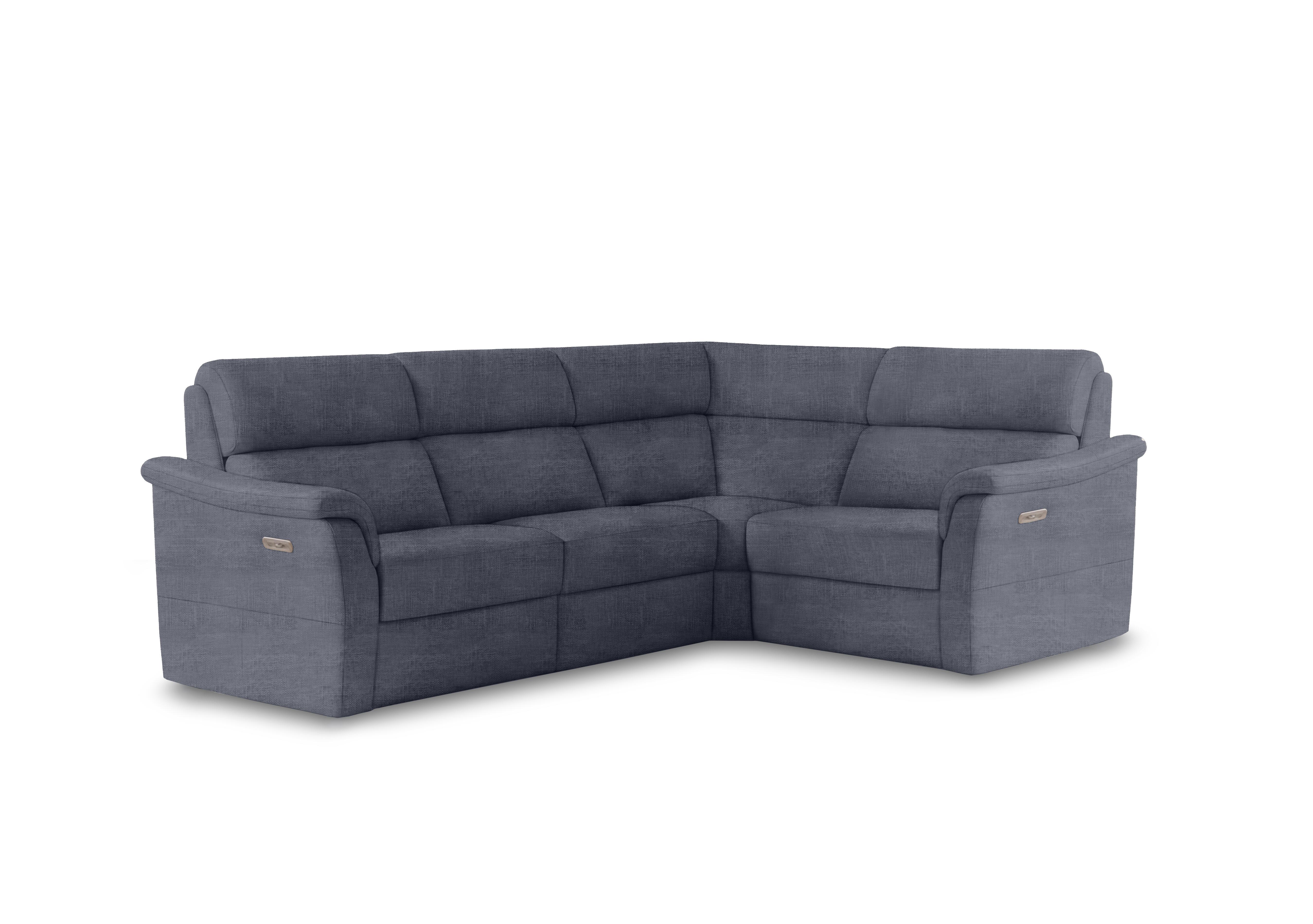 Bella Small Fabric Power Recliner Corner Sofa with Power Headrests and Power Lumbar in Baobab Grigio 546 on Furniture Village