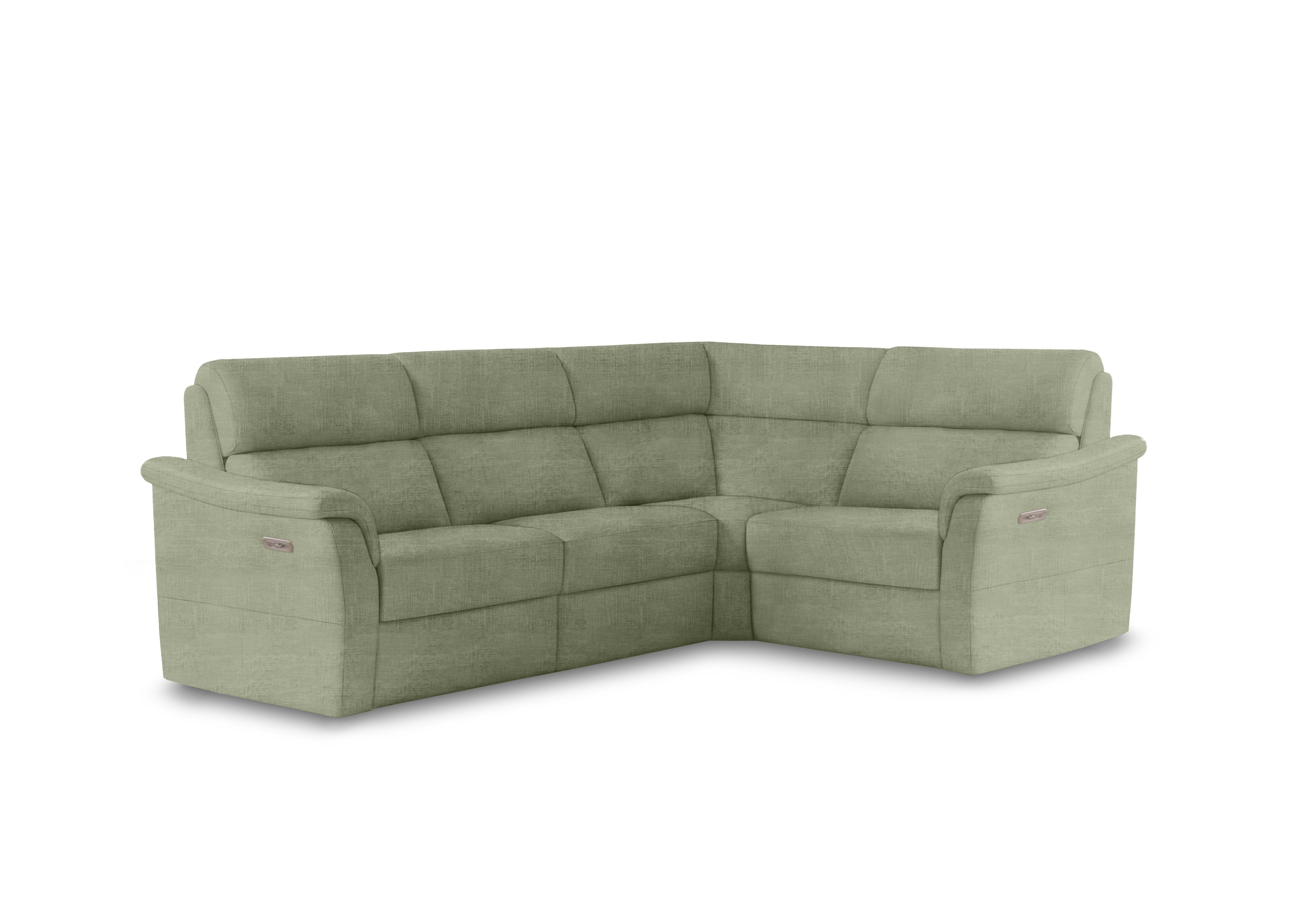 Bella Small Fabric Power Recliner Corner Sofa with Power Headrests and Power Lumbar in Baobab Mushcio 538 on Furniture Village