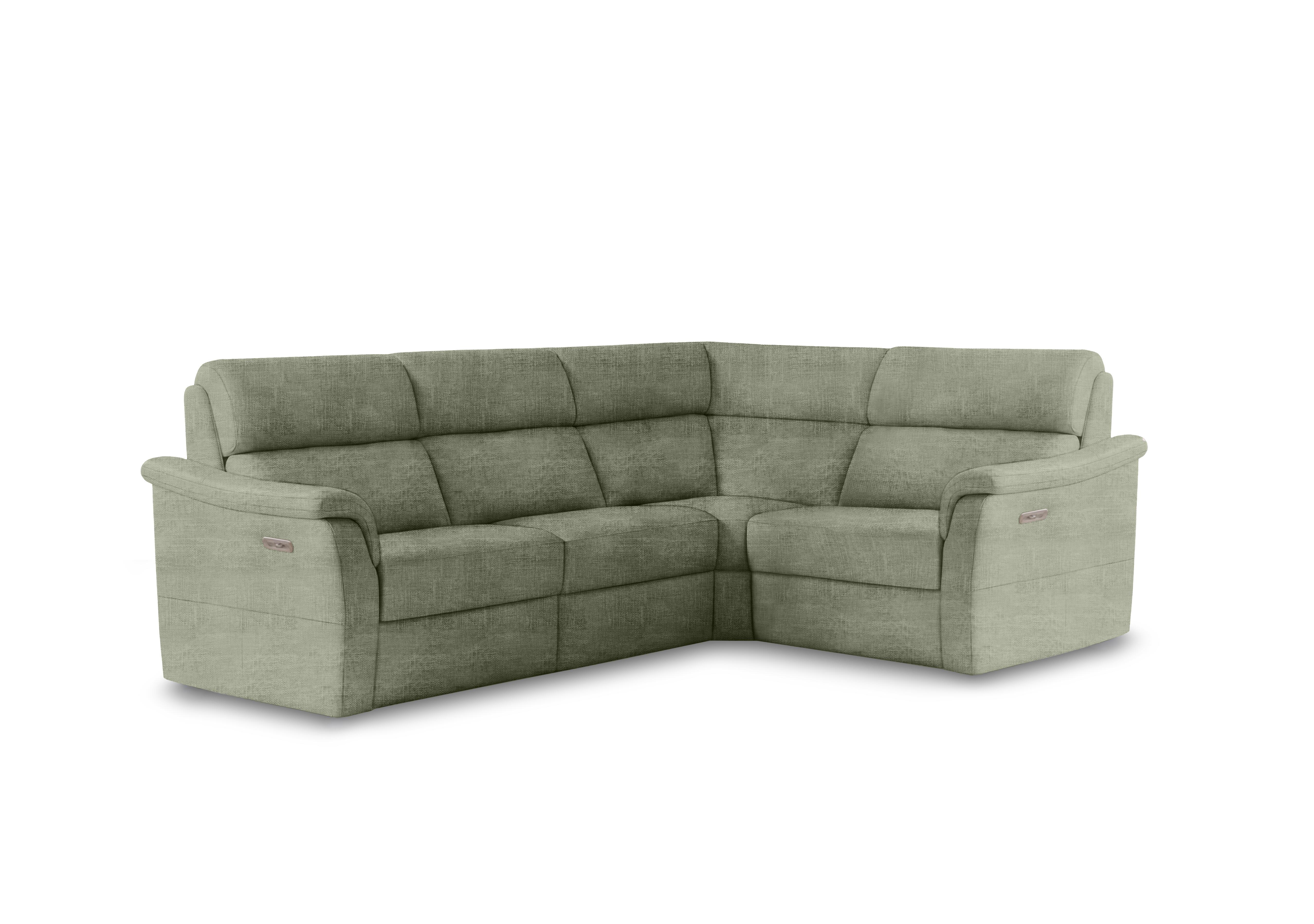 Bella Small Fabric Power Recliner Corner Sofa with Power Headrests and Power Lumbar in Zoia Muschio 9001 on Furniture Village