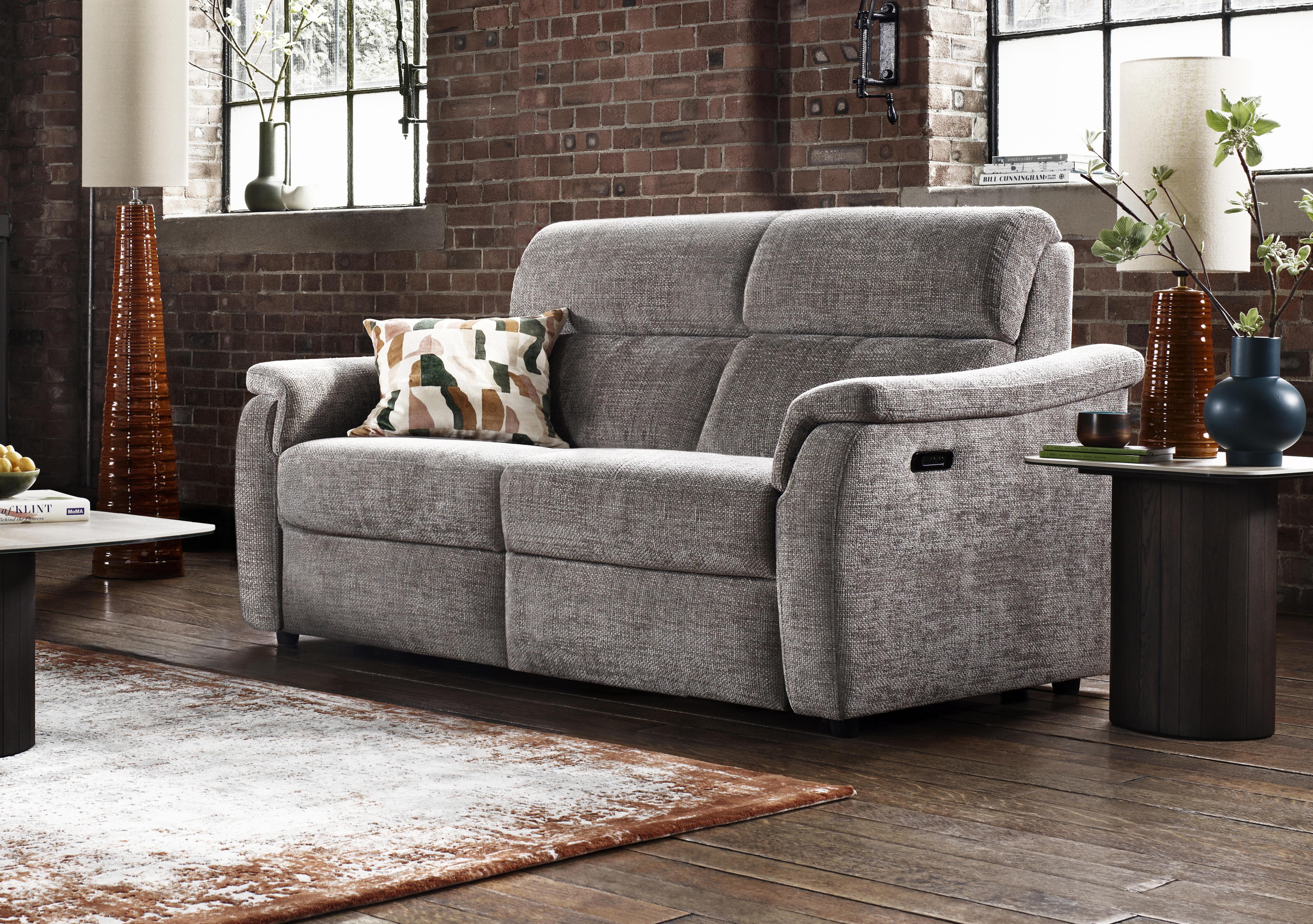 Bella 2 Seater Fabric Power Recliner Sofa with Power Headrests and Power Lumbar in  on Furniture Village