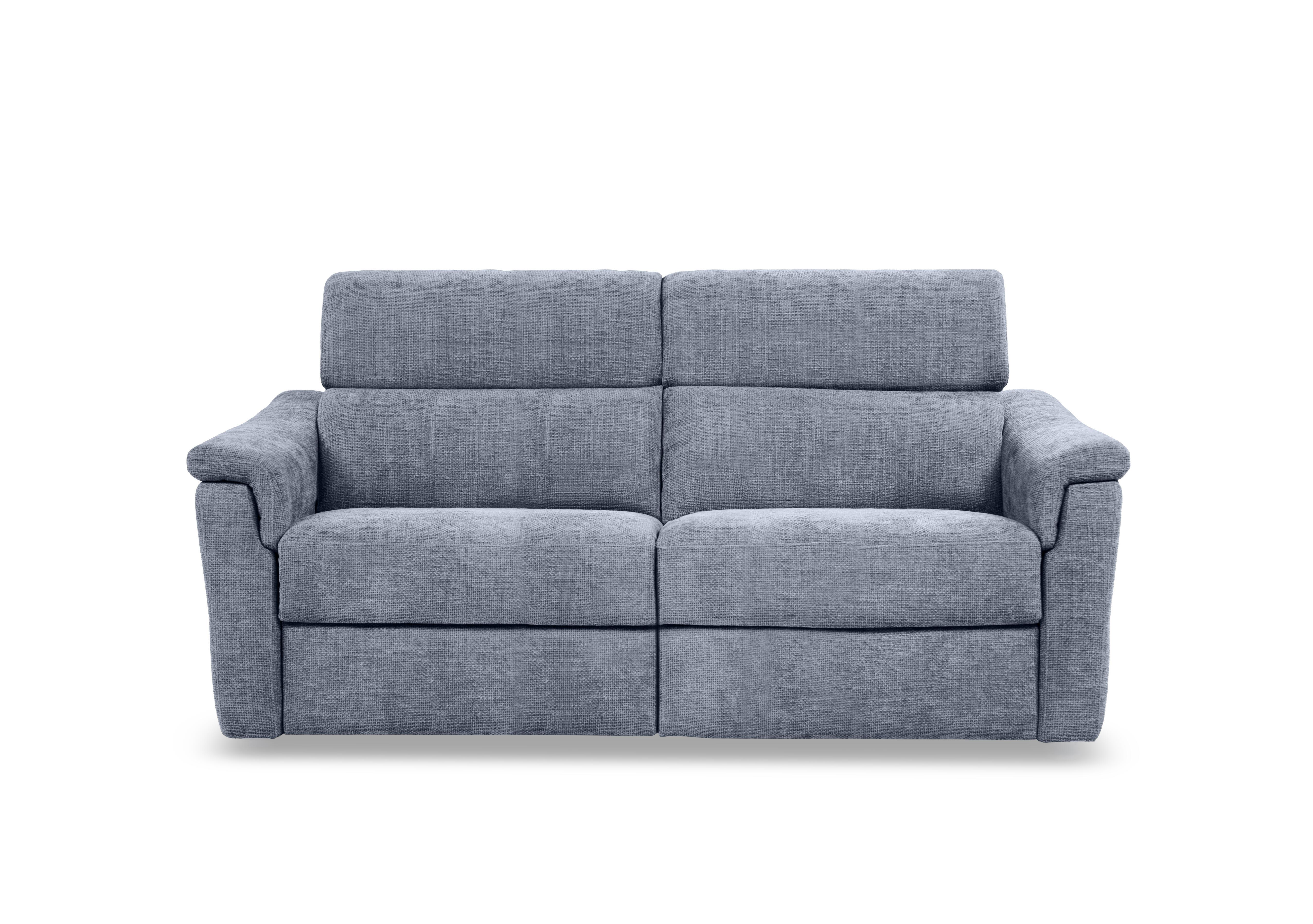 Bella 2 Seater Fabric Power Recliner Sofa with Power Headrests and Power Lumbar in Zoia Baby Blue 9396 on Furniture Village