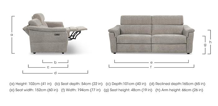 Bella 3 Seater Fabric Power Recliner Sofa with Power Headrests and Power Lumbar in  on Furniture Village