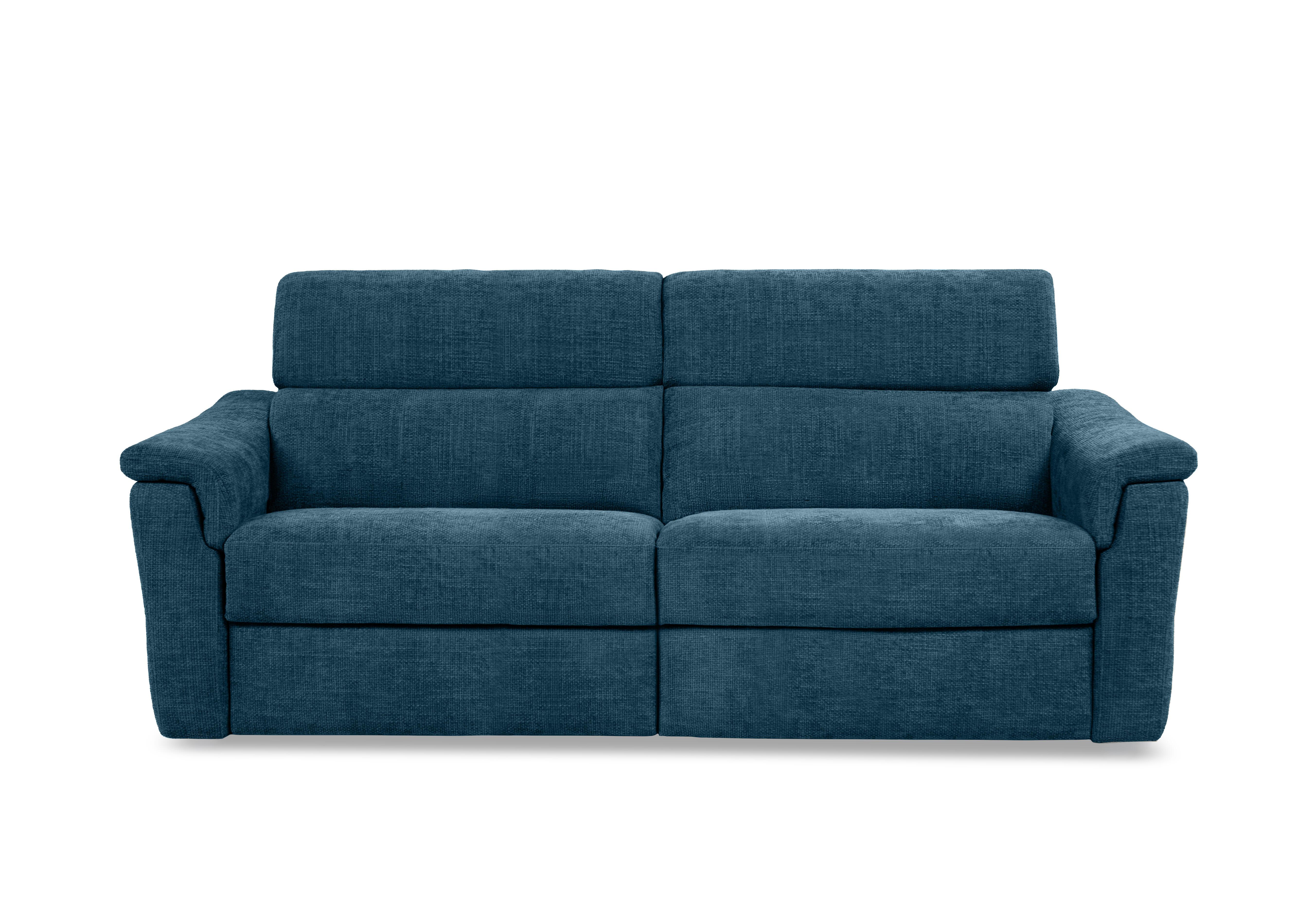 Bella 3 Seater Fabric Power Recliner Sofa with Power Headrests and Power Lumbar in Baobab Blue 557 on Furniture Village