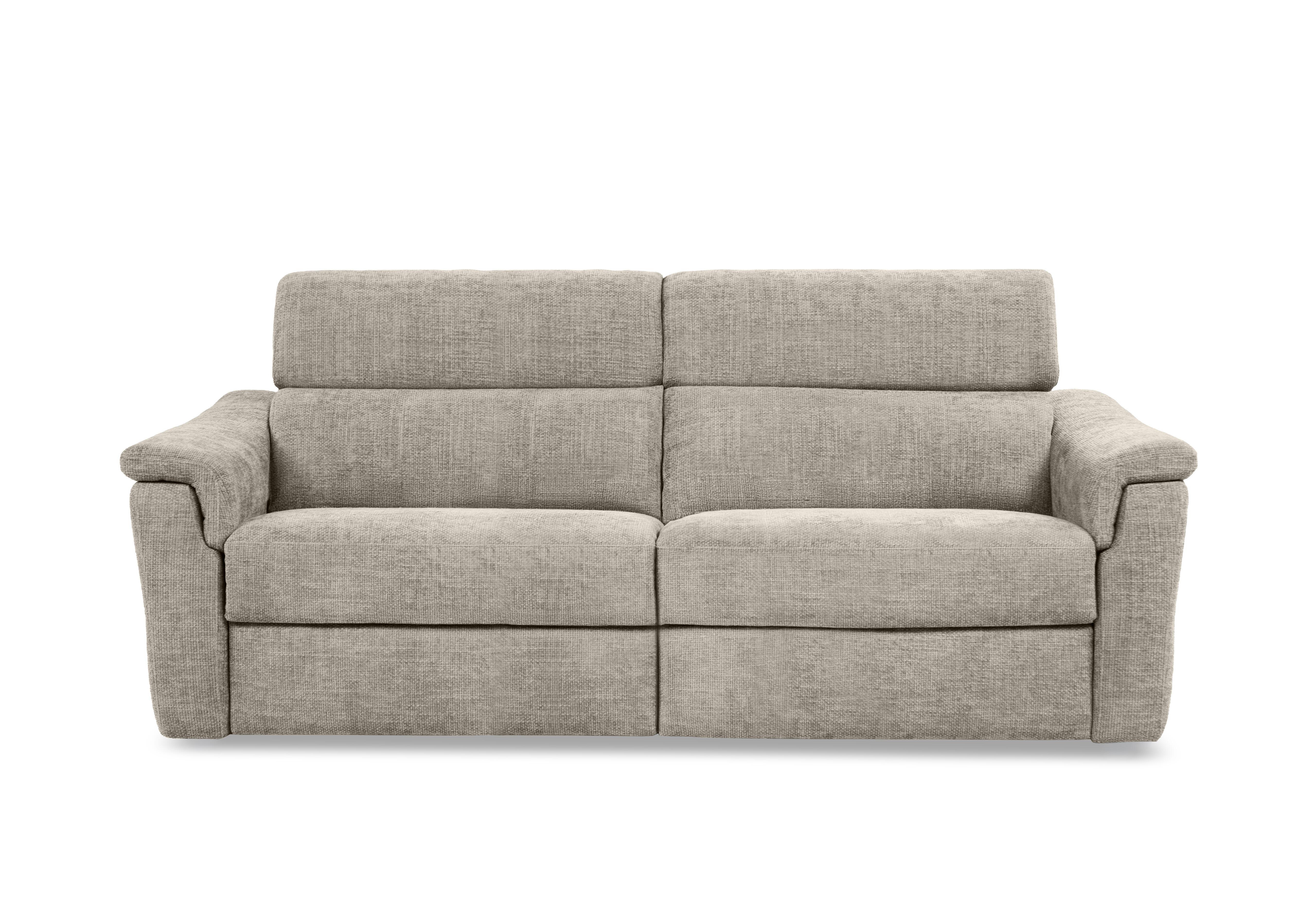 Bella 3 Seater Fabric Power Recliner Sofa with Power Headrests and Power Lumbar in Zoia Beige 9020 on Furniture Village