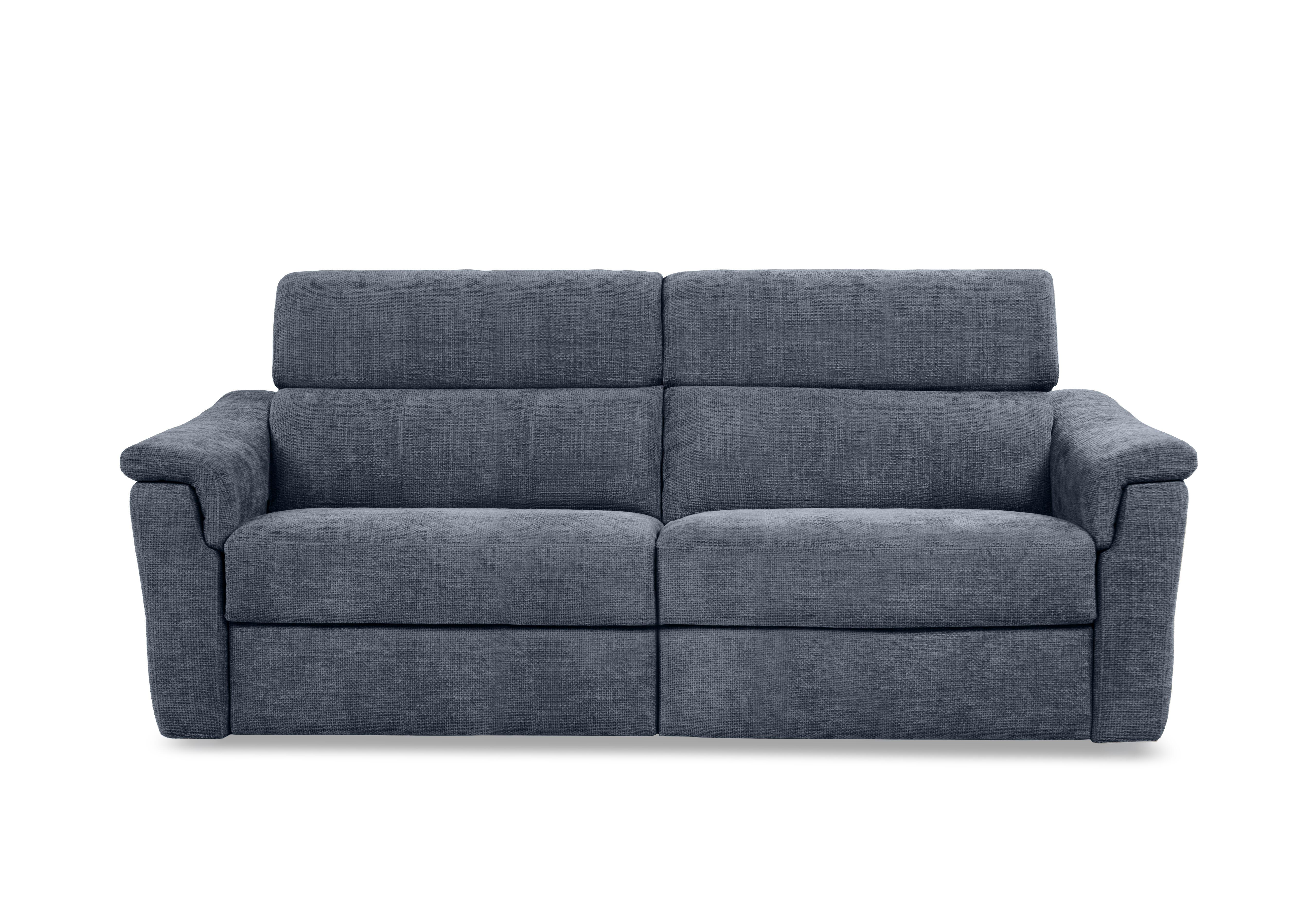 Bella 3 Seater Fabric Power Recliner Sofa with Power Headrests and Power Lumbar in Zoia Yale Blue 8014 on Furniture Village
