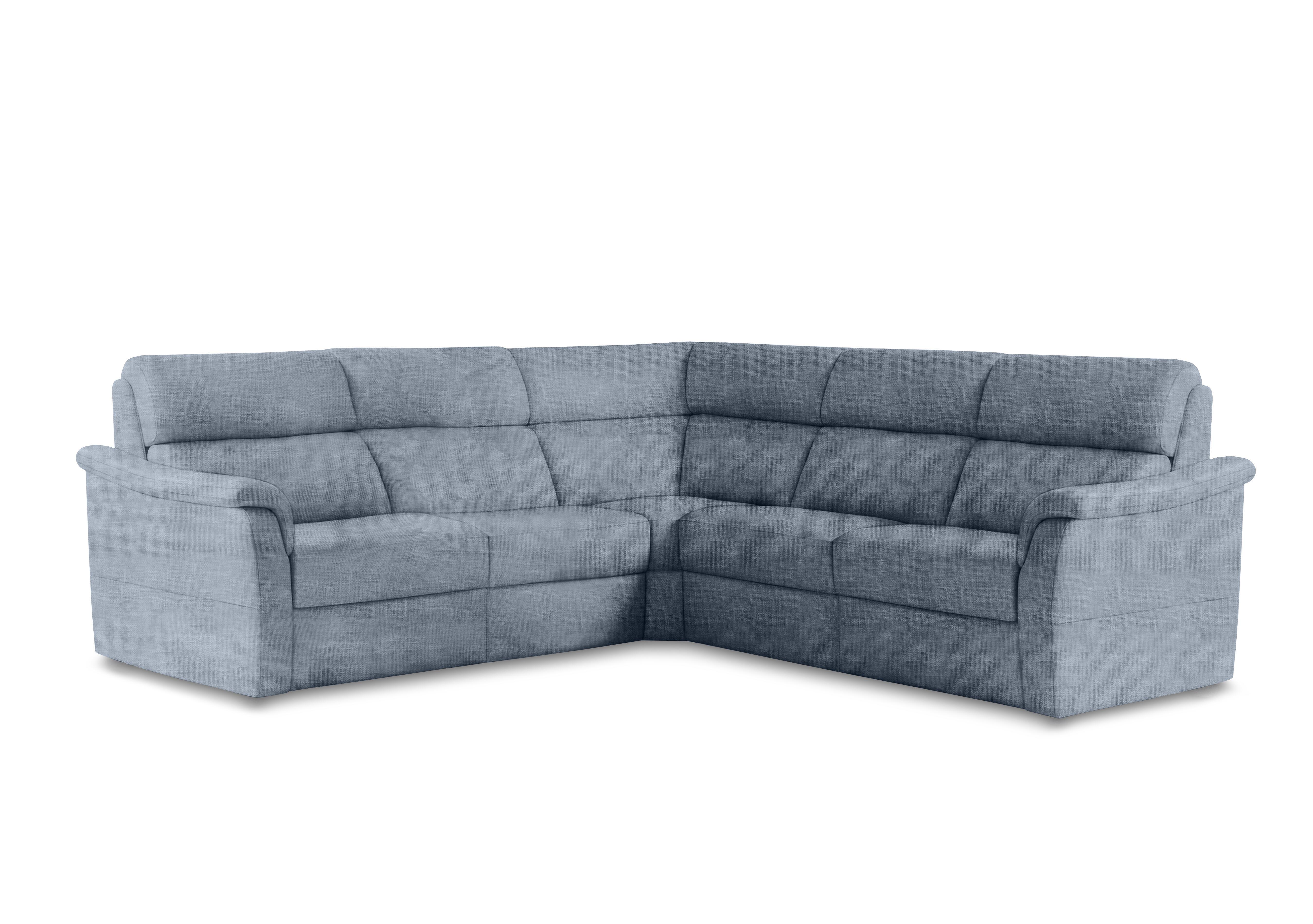 Bella Large Fabric Corner Sofa in Zoia Baby Blue 9396 on Furniture Village