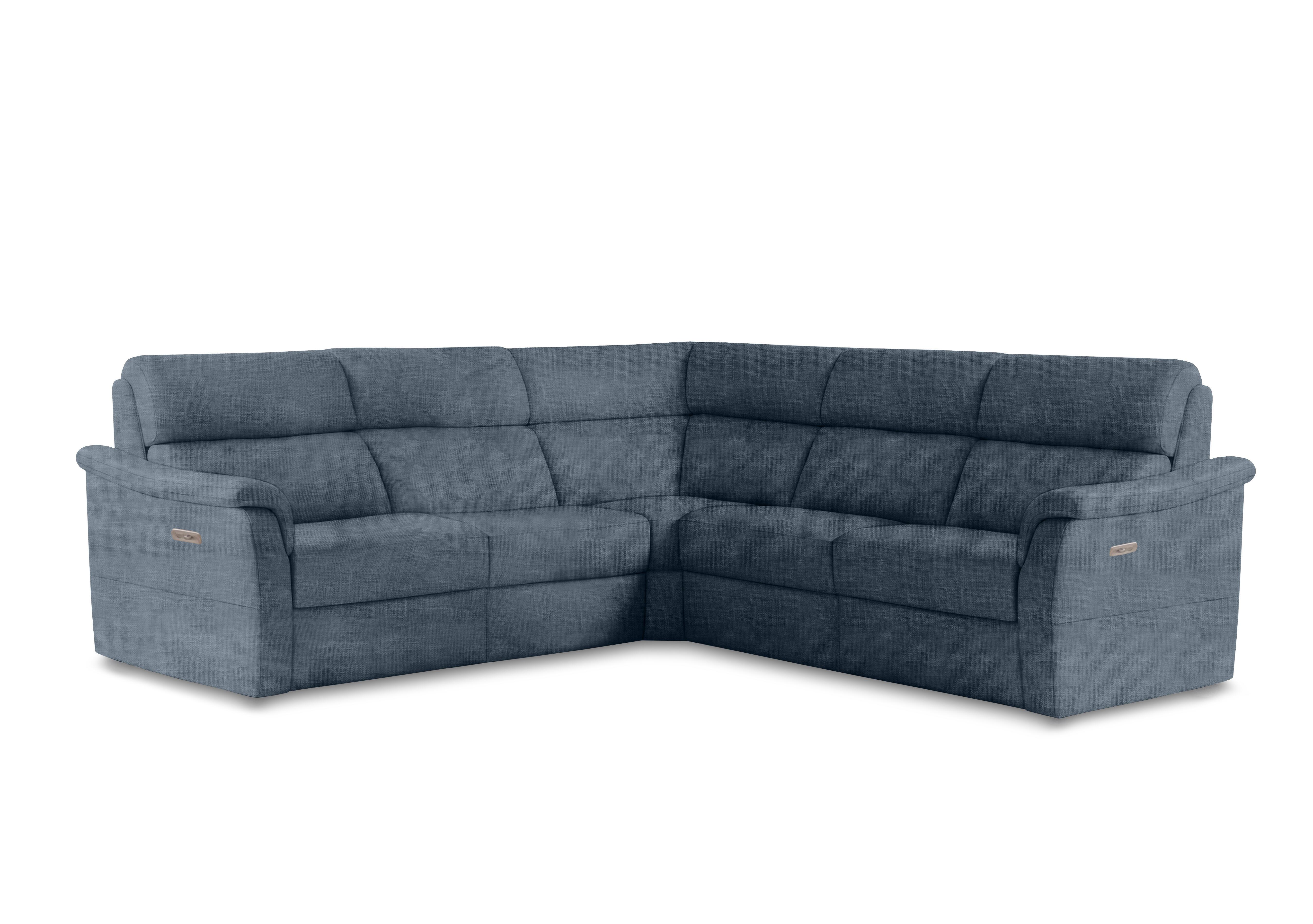 Bella Large Fabric Corner Sofa in Zoia Yale Blue 8014 on Furniture Village