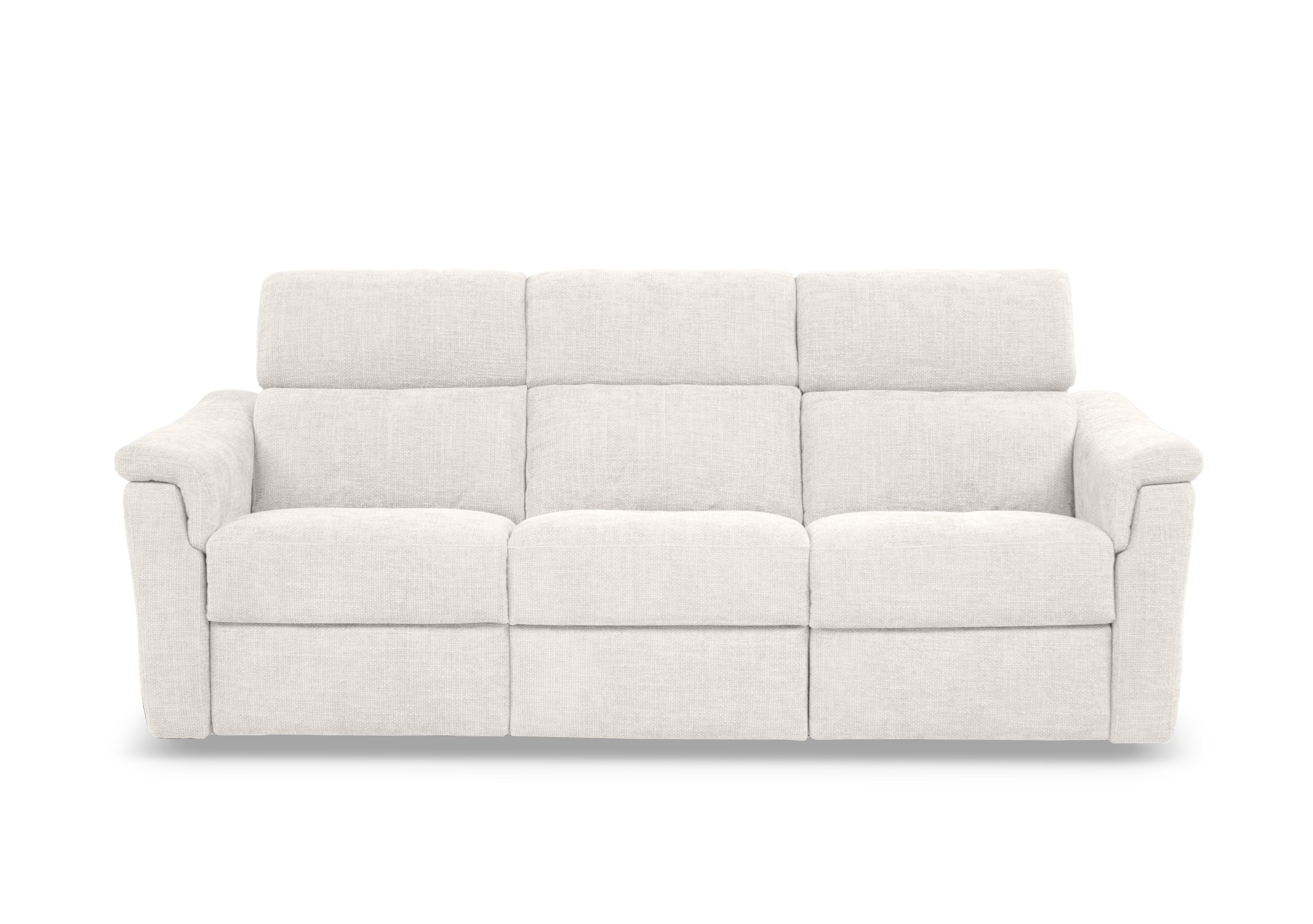 Bella 3 Seater 3 Cushion Fabric Power Recliner Sofa with Power Headrests and Power Lumbar in Baobab Bianco 500 on Furniture Village