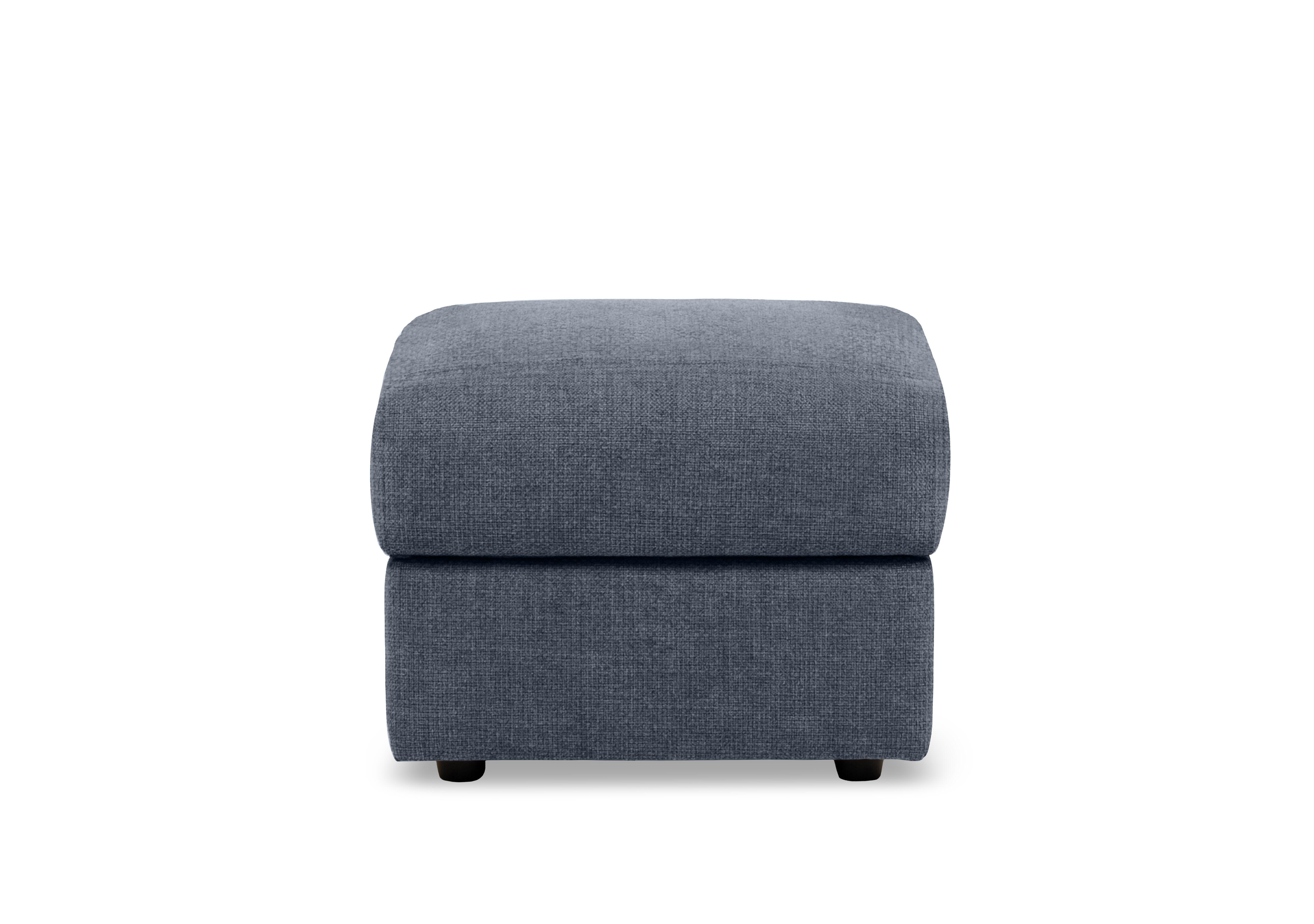 Bella Square Fabric Storage Footstool in Zoia Yale Blue 8014 on Furniture Village