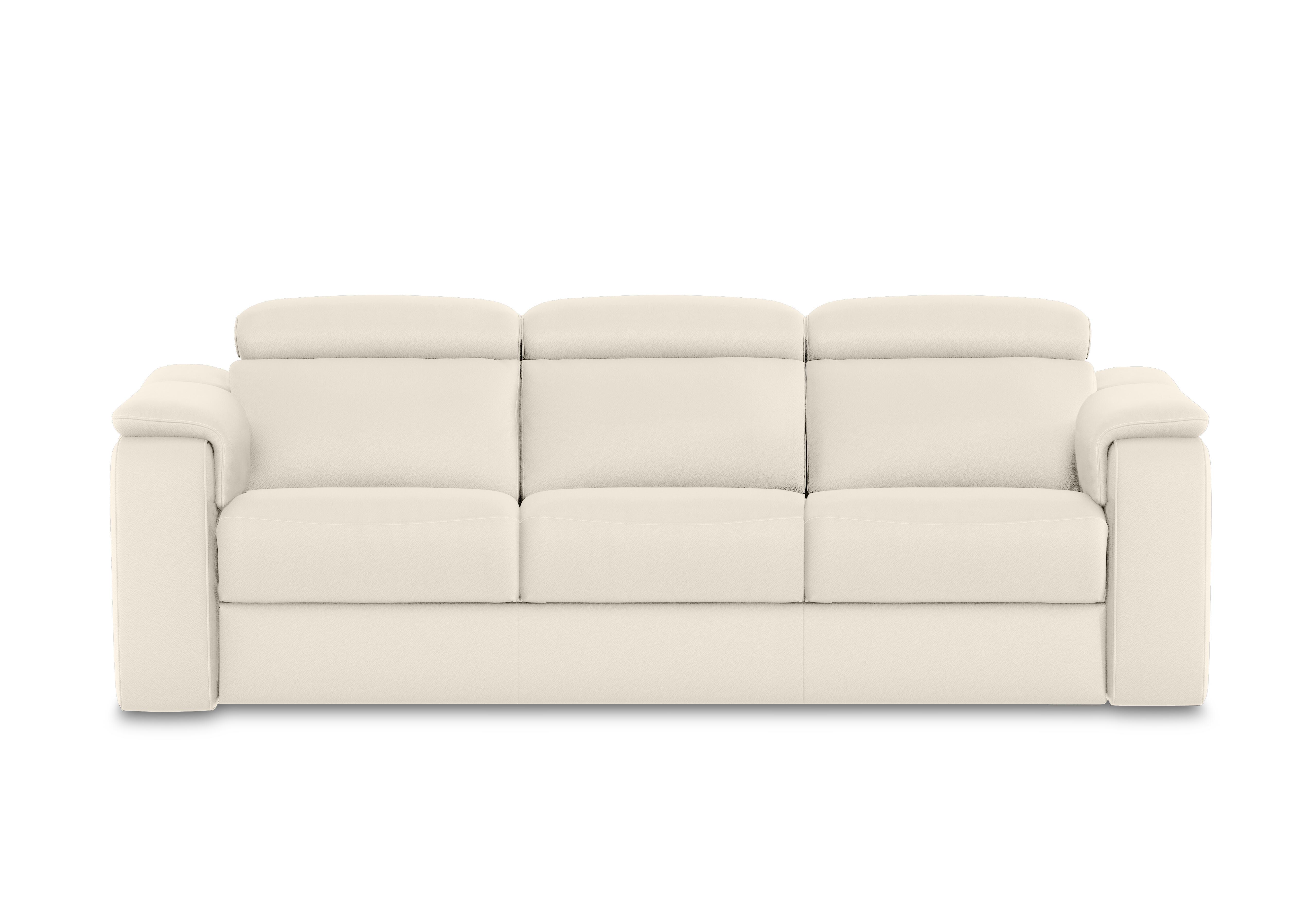 Canto 3 Seater 3 Cushion Leather Sofa in Botero Bianco 2153 on Furniture Village