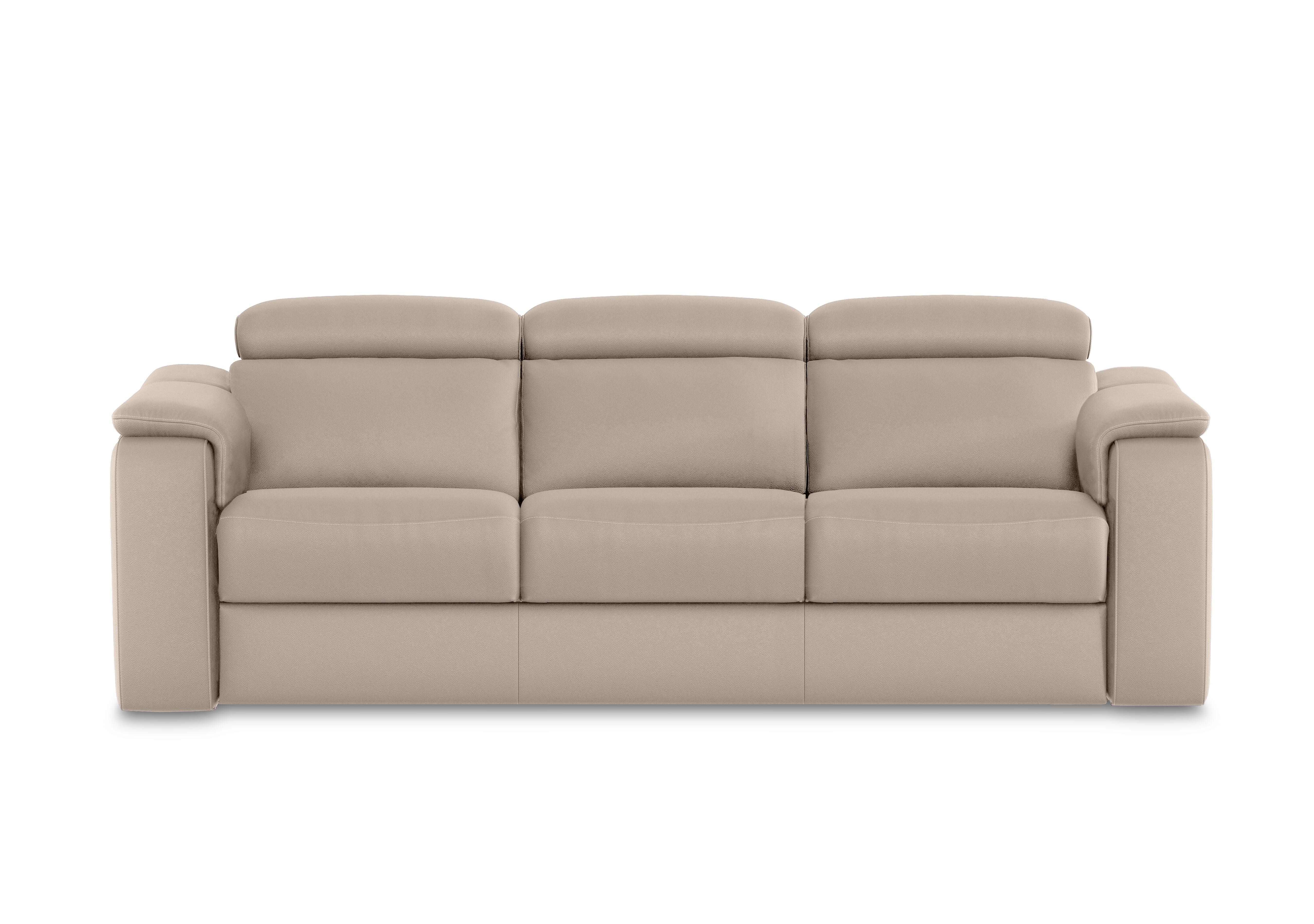 Canto 3 Seater 3 Cushion Leather Sofa in Botero Crema 2156 on Furniture Village