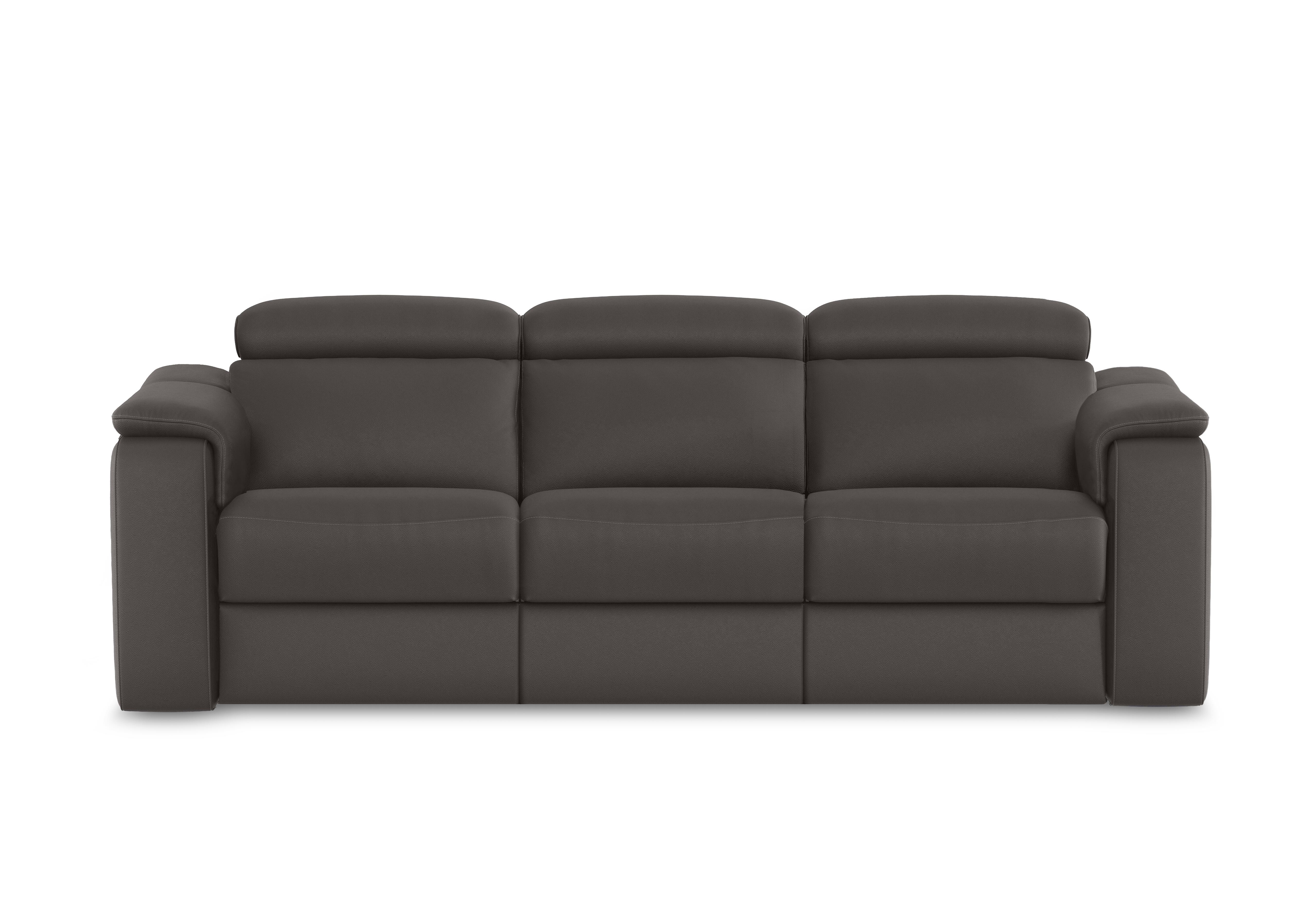 Canto 3 Seater 3 Cushion Leather Sofa in Torello Grigio Scuro 327 on Furniture Village