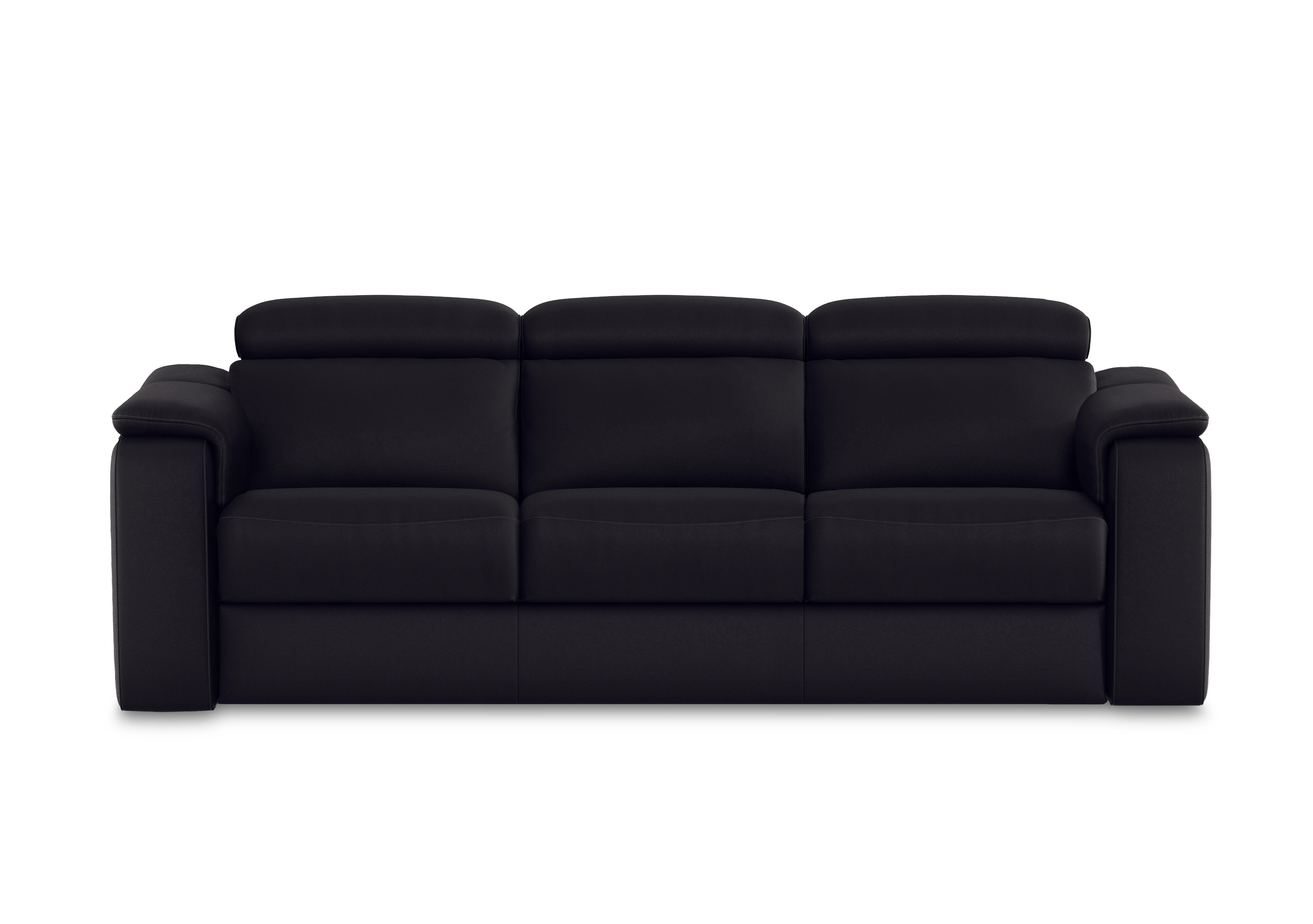 Canto 3 Seater 3 Cushion Leather Sofa in Torello Nero 71 on Furniture Village