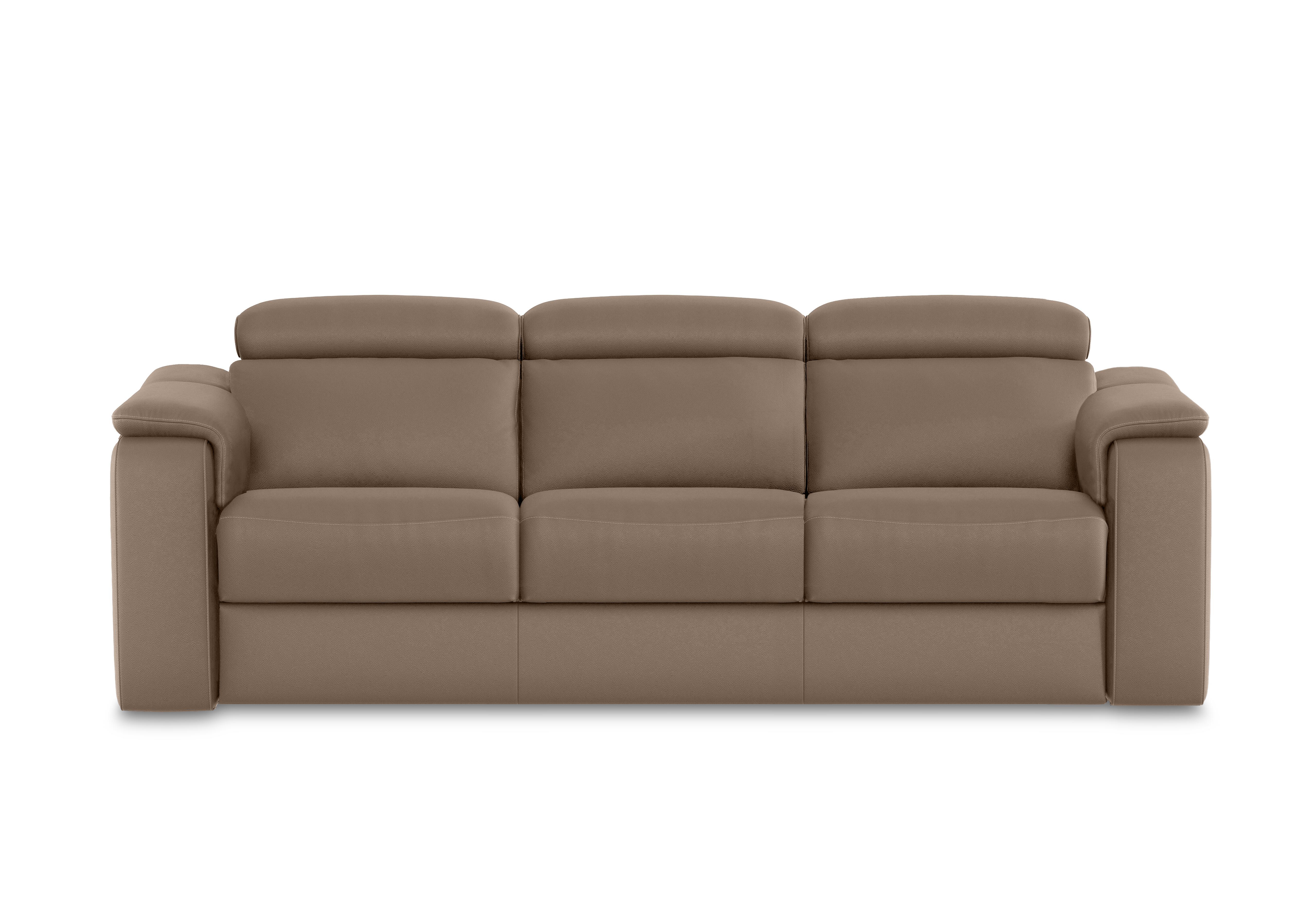 Canto 3 Seater 3 Cushion Leather Sofa in Torello Taupe 312 on Furniture Village