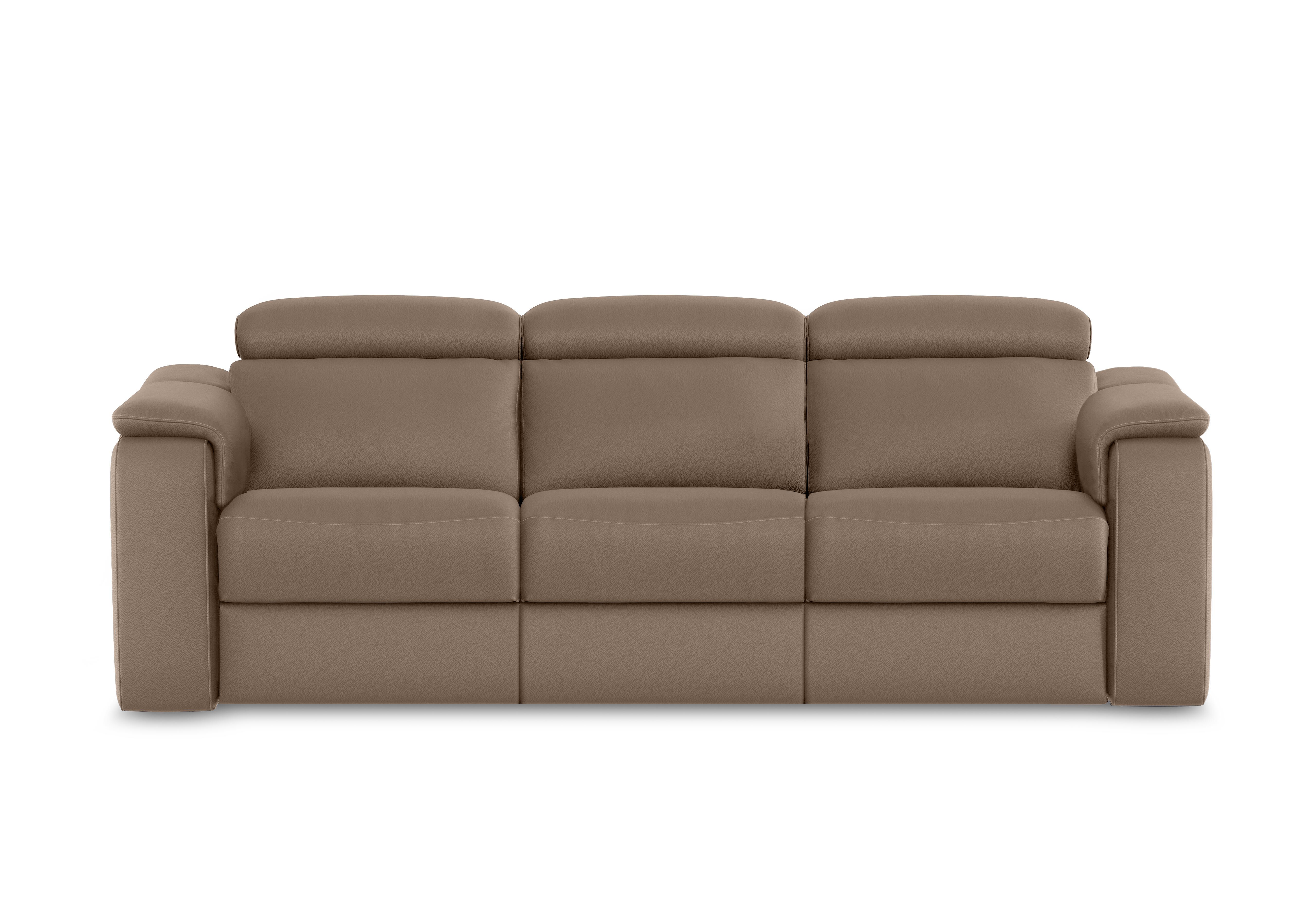 Canto 3 Seater 3 Cushion Leather Sofa in Torello Taupe 312 on Furniture Village