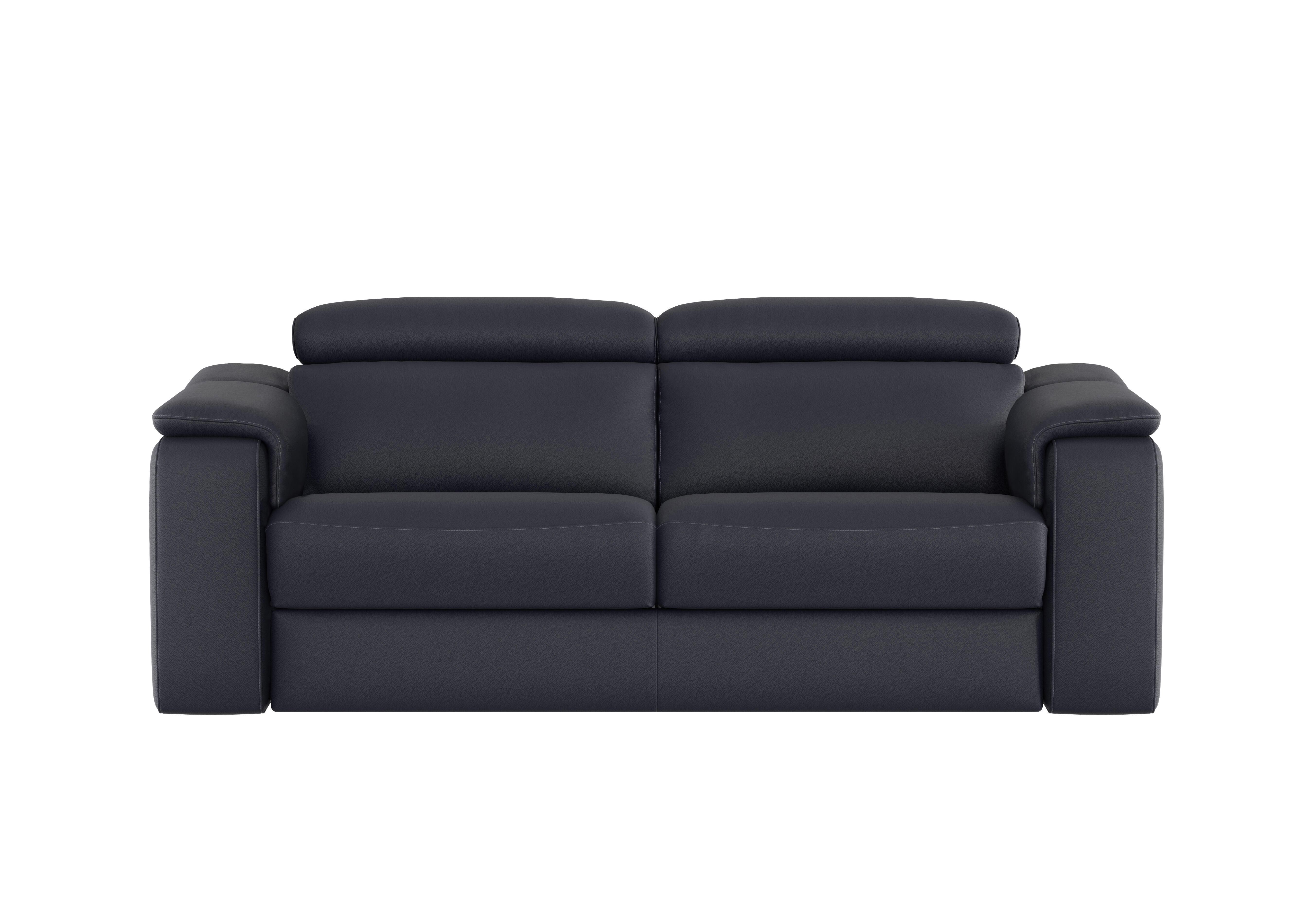 Canto 3 Seater Leather Sofa in Torello Blu 81 on Furniture Village