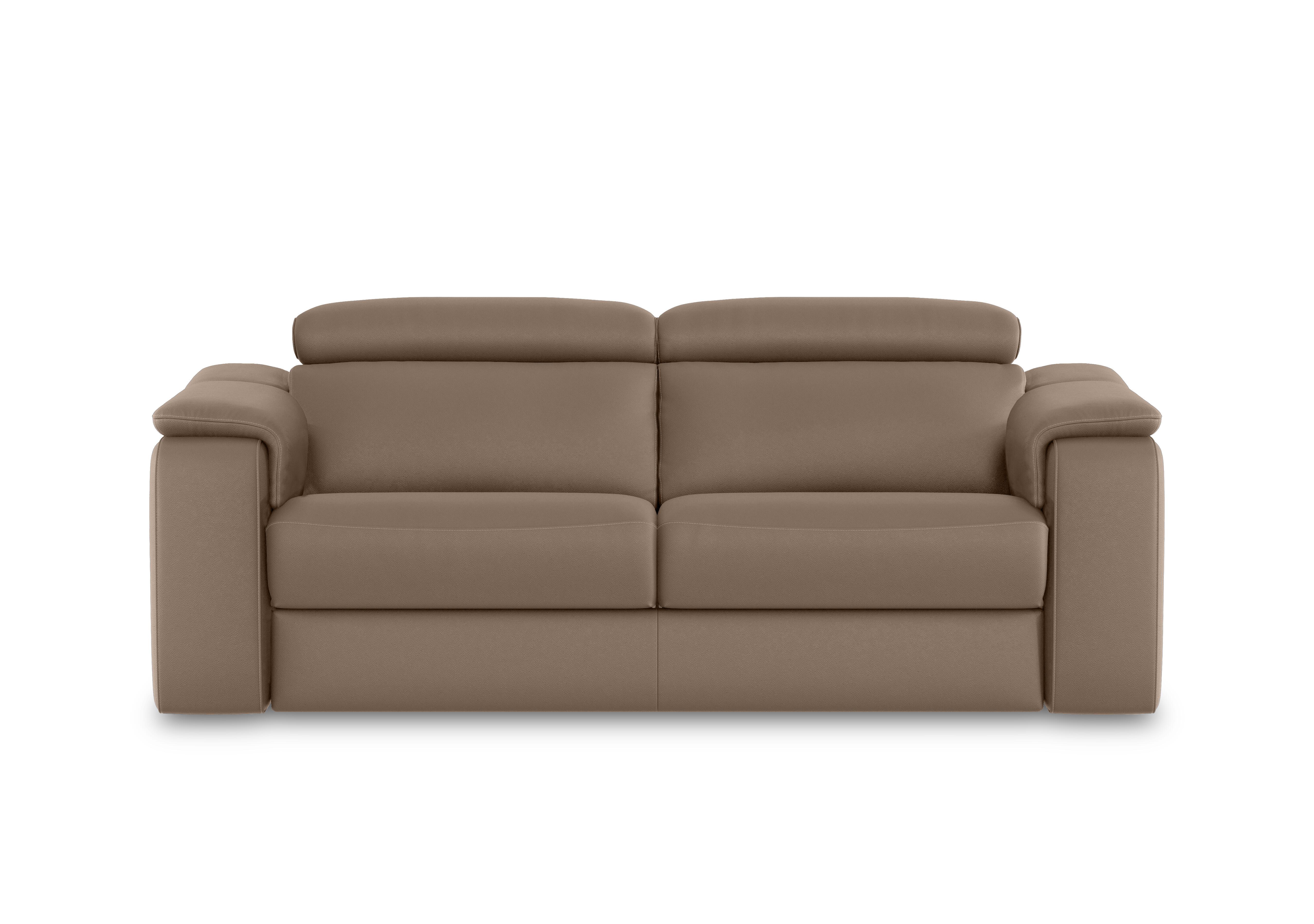 Canto 3 Seater Leather Sofa in Torello Taupe 312 on Furniture Village