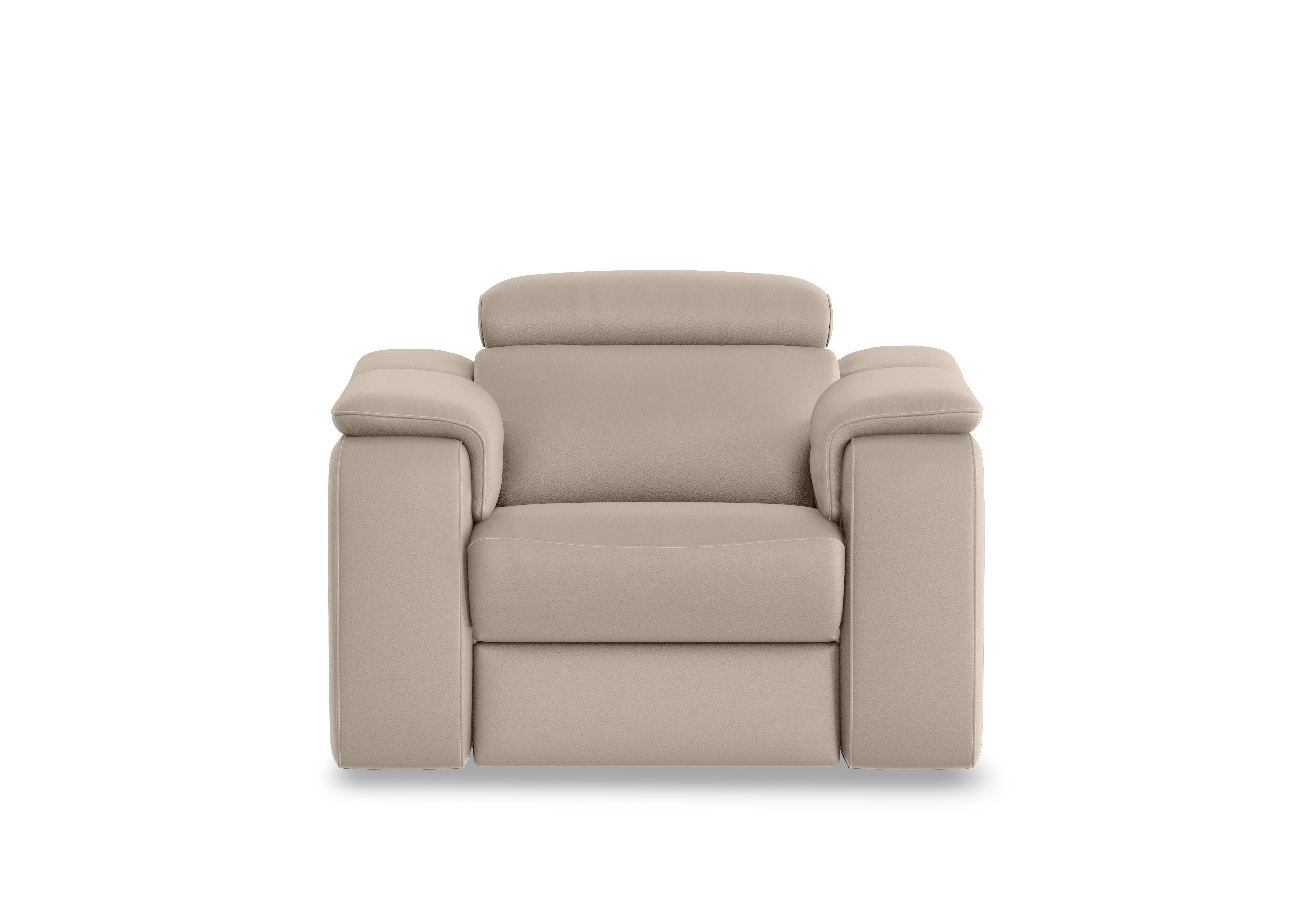 Canto Leather Armchair in Botero Crema 2156 on Furniture Village
