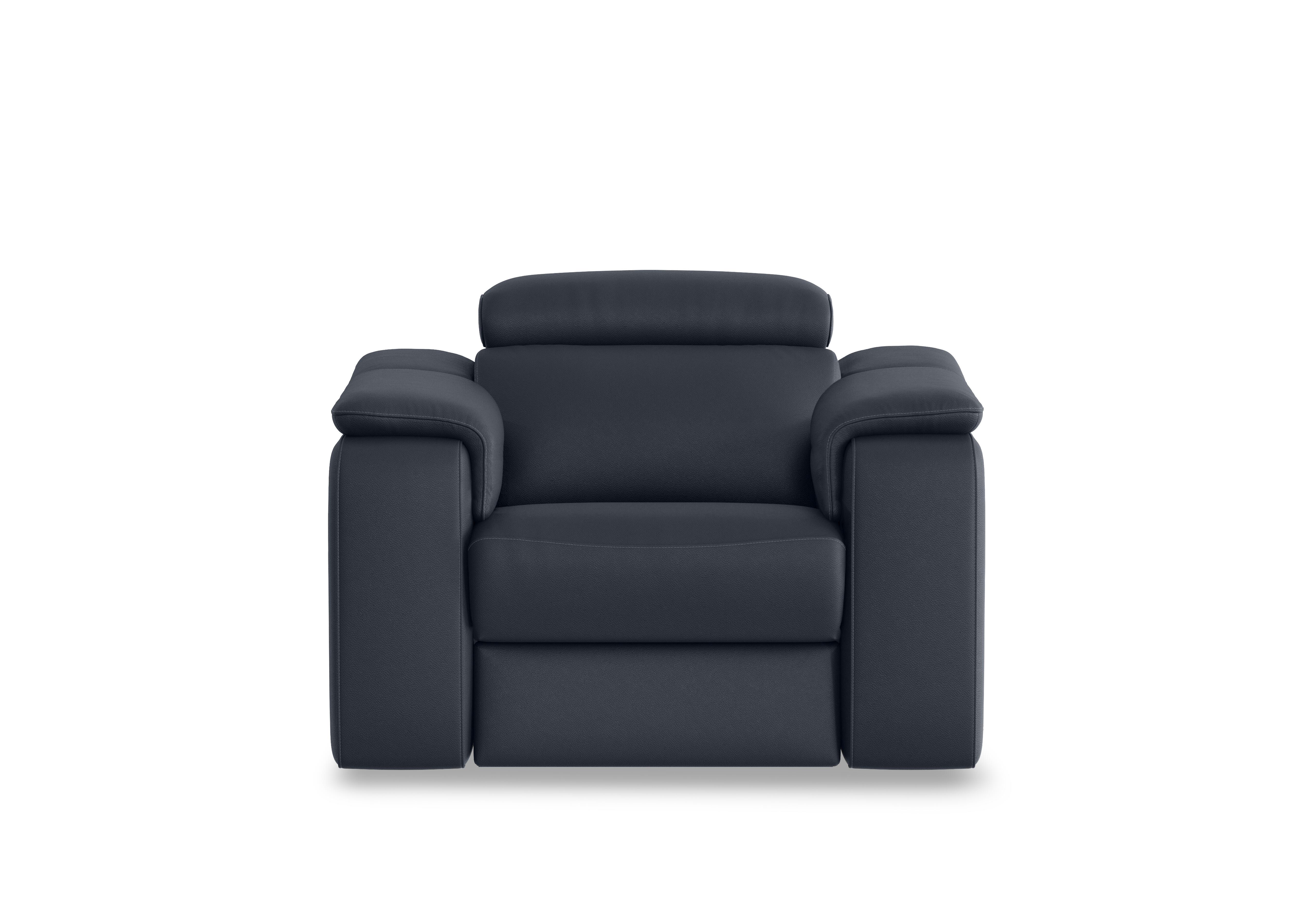 Canto Leather Armchair in Botero Navy 2172 on Furniture Village